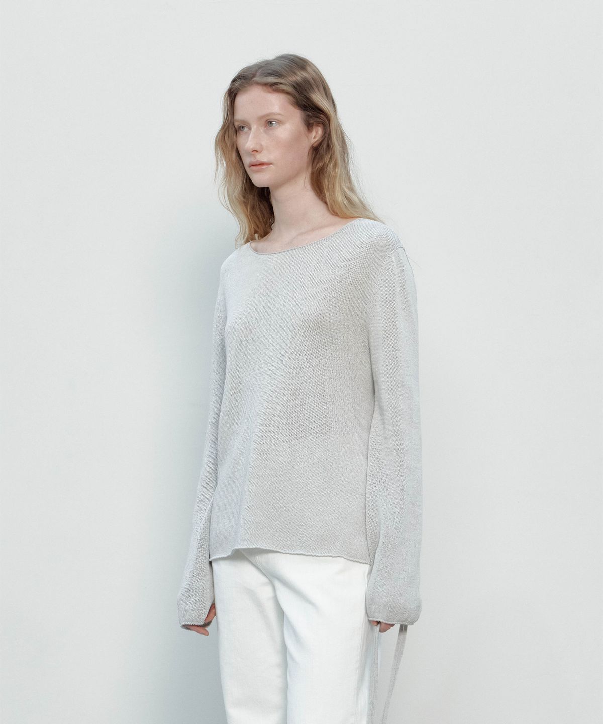 더마고(THEMARGOT) PAPER WHOLEGARMENT KNIT (LIGHT GRAY)