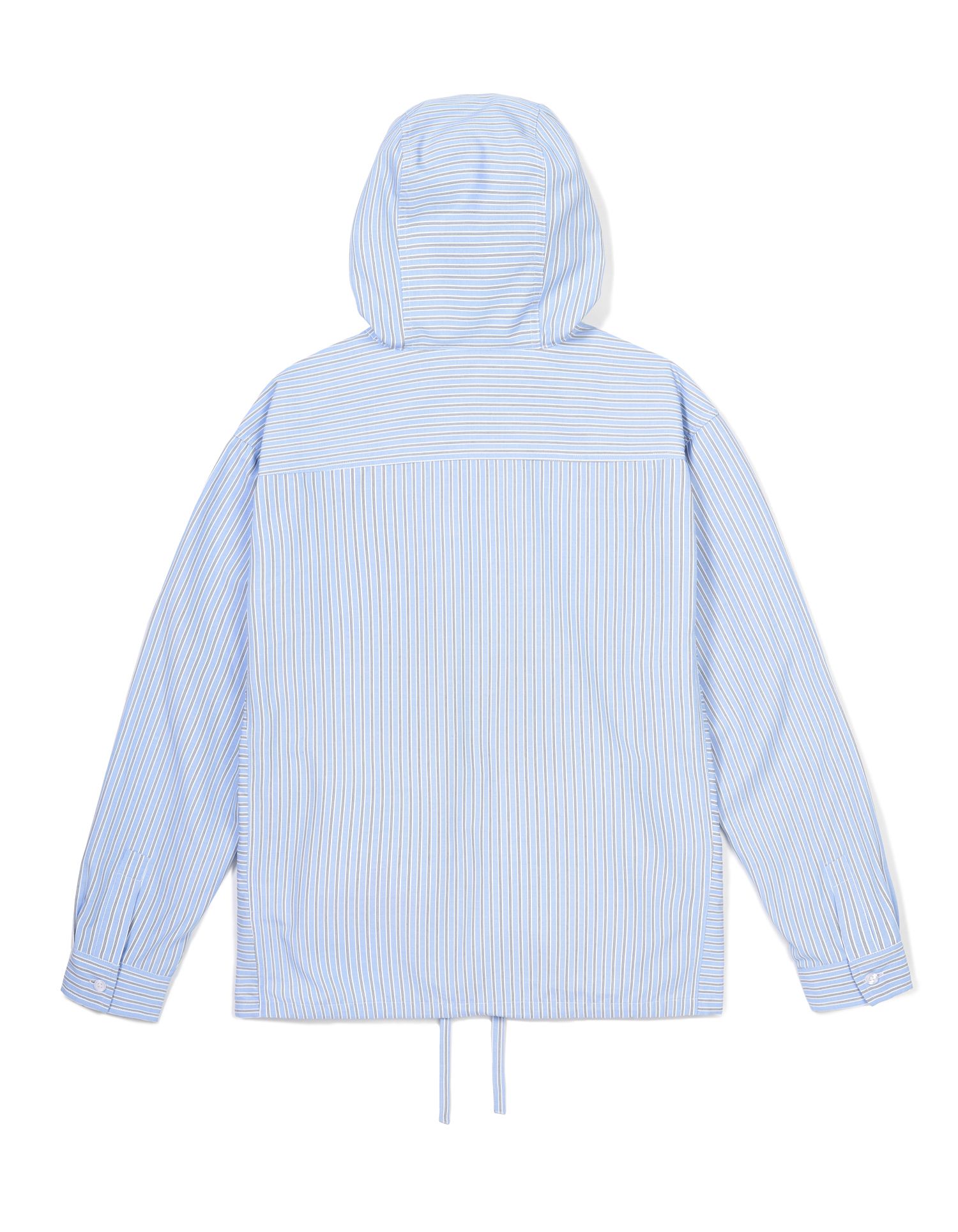 MUSINSA公式 | LORES Hooded Paneled Stripe Shirt - Blue