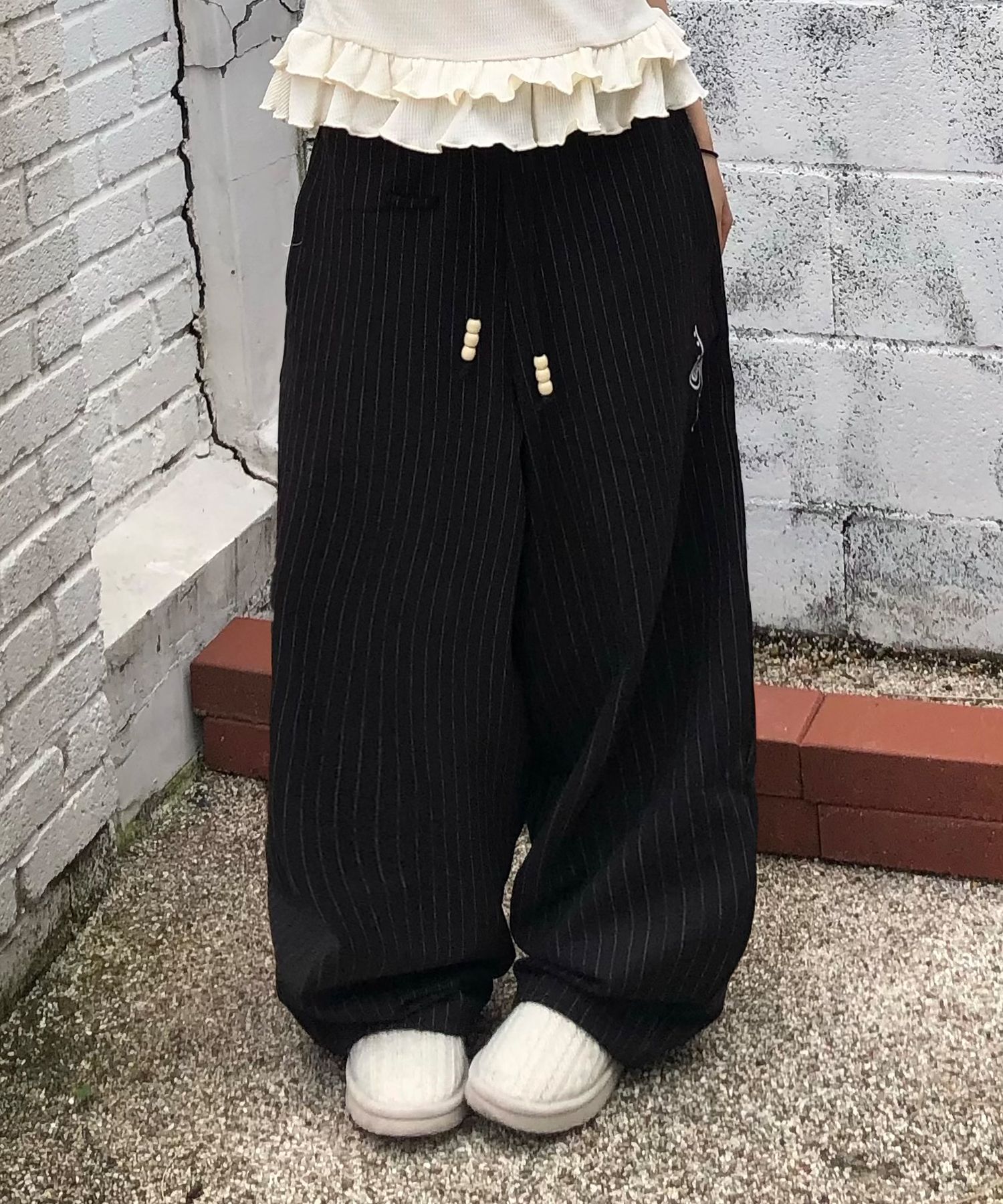 XUP wide pants black Mサイズ　エアロビクス　ダンス ASP CHIFFON WIDE PANTS BLACK | ファッション通販サイト NUGU