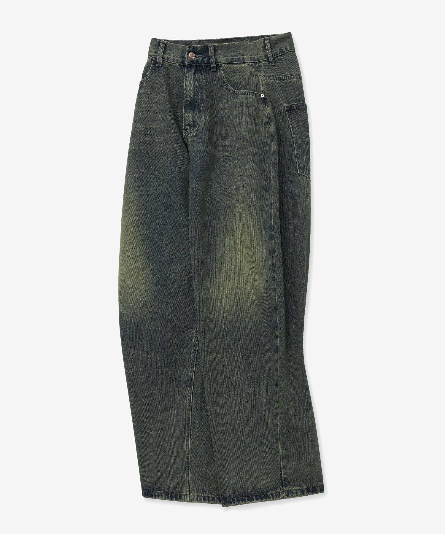 MUSINSA | VTWO Vintage Washed Wide Denim Pants (Sand Blue