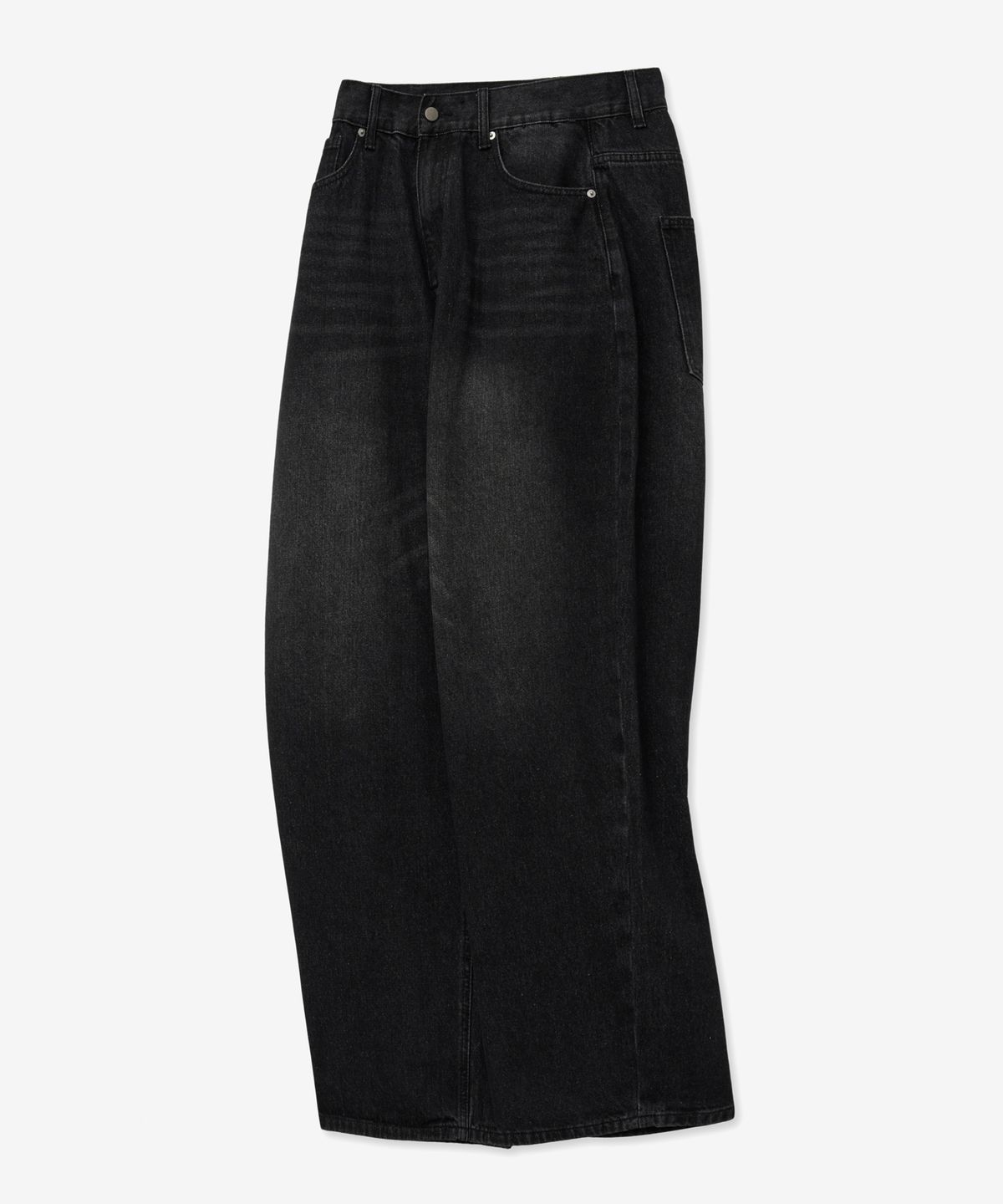 브이투(VTWO) 빈티지 워시드 와이드 데님 팬츠 (BLACK)