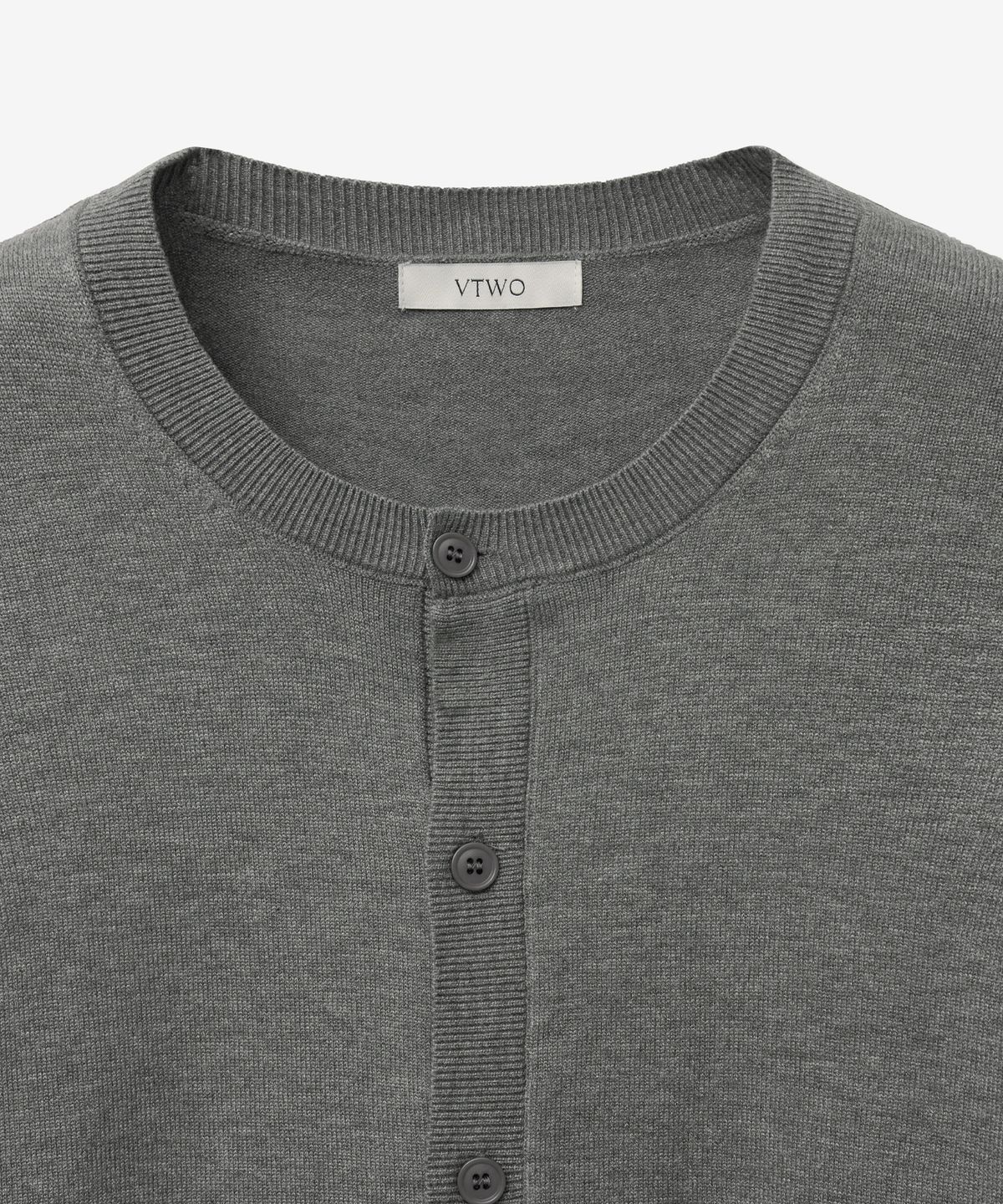 브이투(VTWO) 소프트 라운드 베이직 가디건 (GREY)