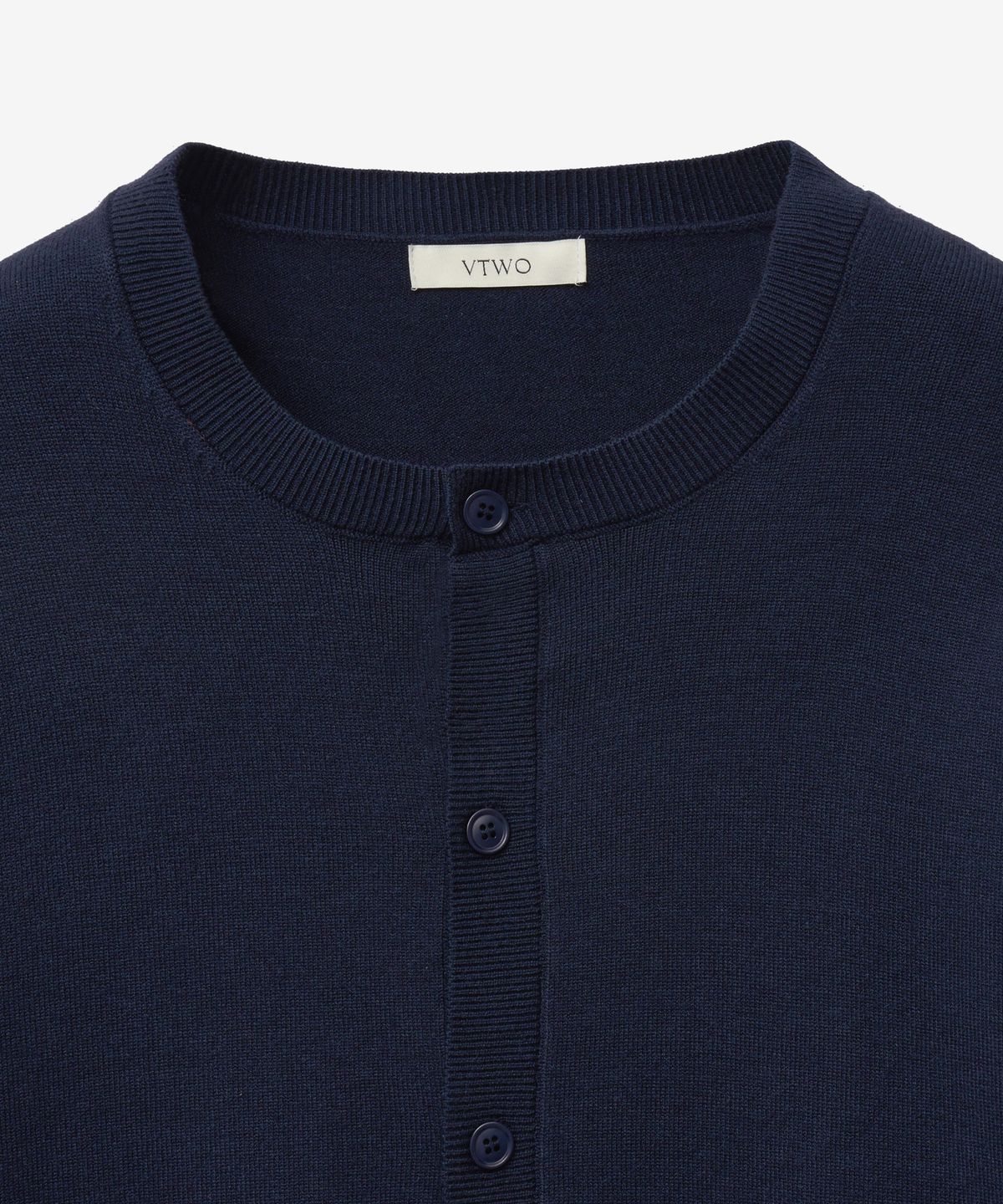 브이투(VTWO) 소프트 라운드 베이직 가디건 (NAVY)