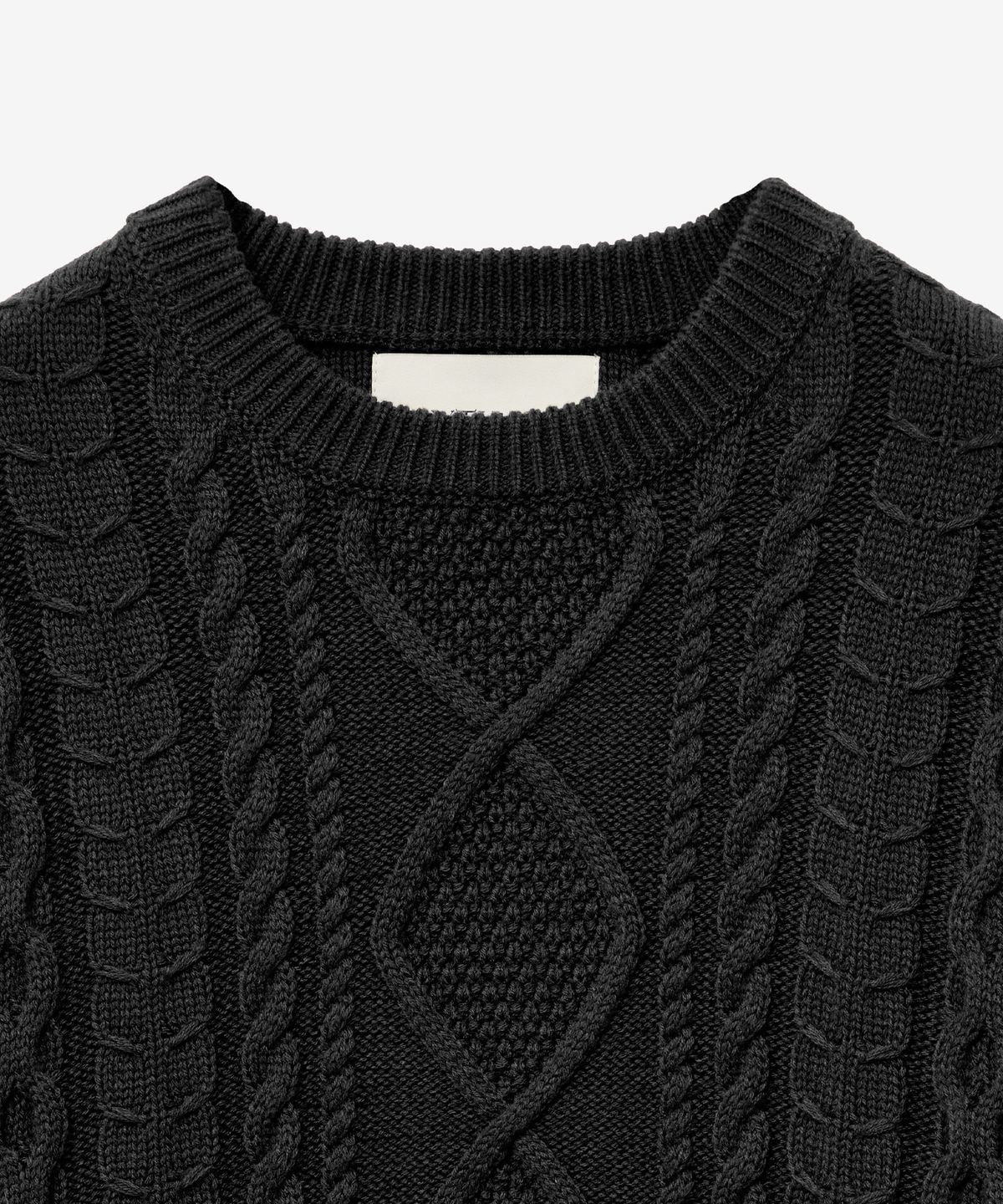브이투(VTWO) 데일리 케이블 소프트 니트 (BLACK)