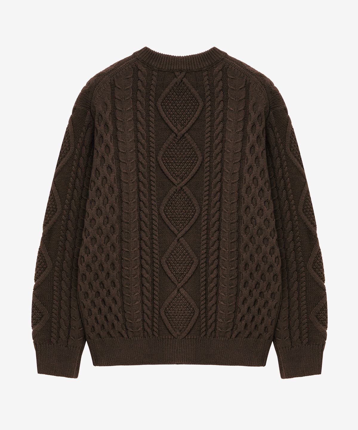 브이투(VTWO) 데일리 케이블 소프트 니트 (BROWN)