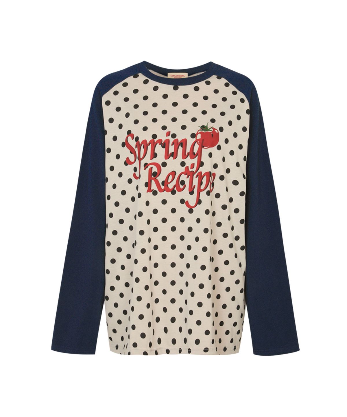 루루서울(LOULOUSEOUL) Spring Recipe T-Shirt (Tomato ver.- Navy )