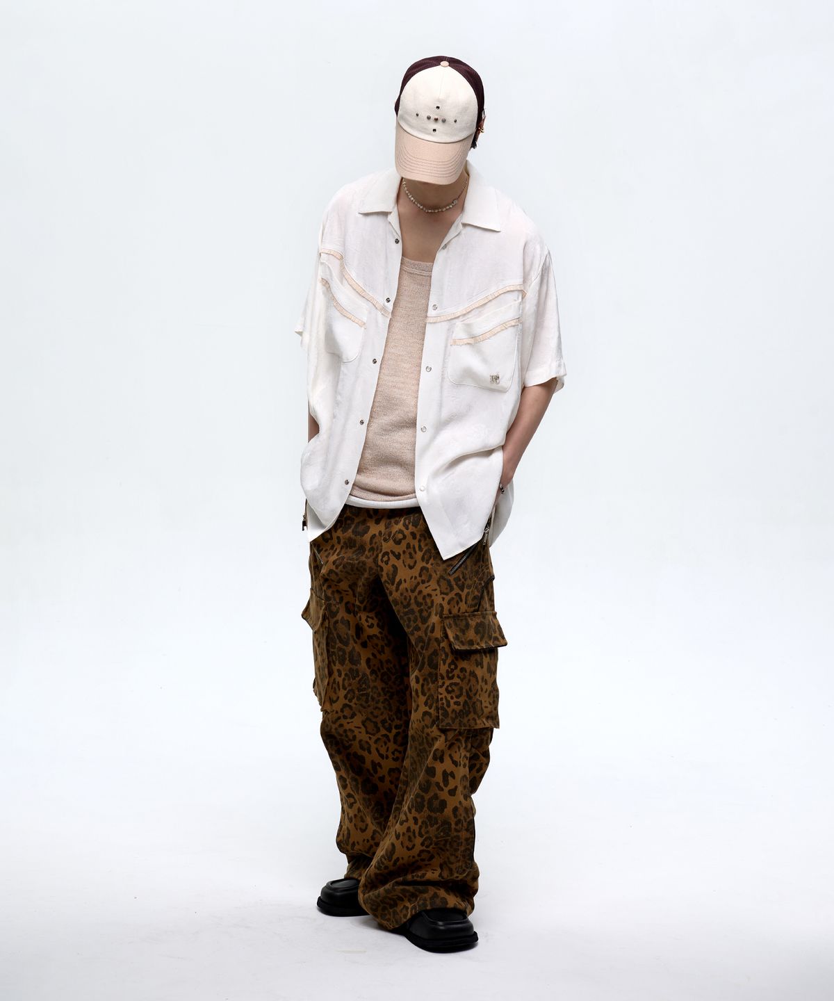 알에스에스씨(RSSC) JACQUARD WESTERN HALF SHIRT - WHITE