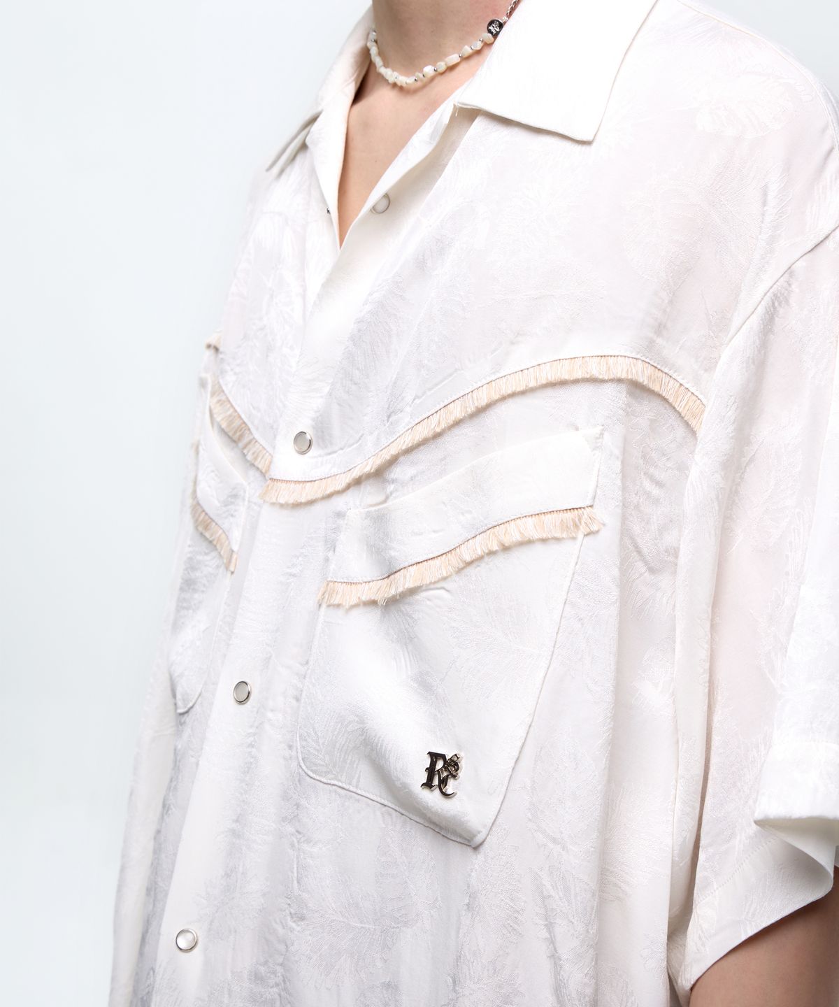 알에스에스씨(RSSC) JACQUARD WESTERN HALF SHIRT - WHITE