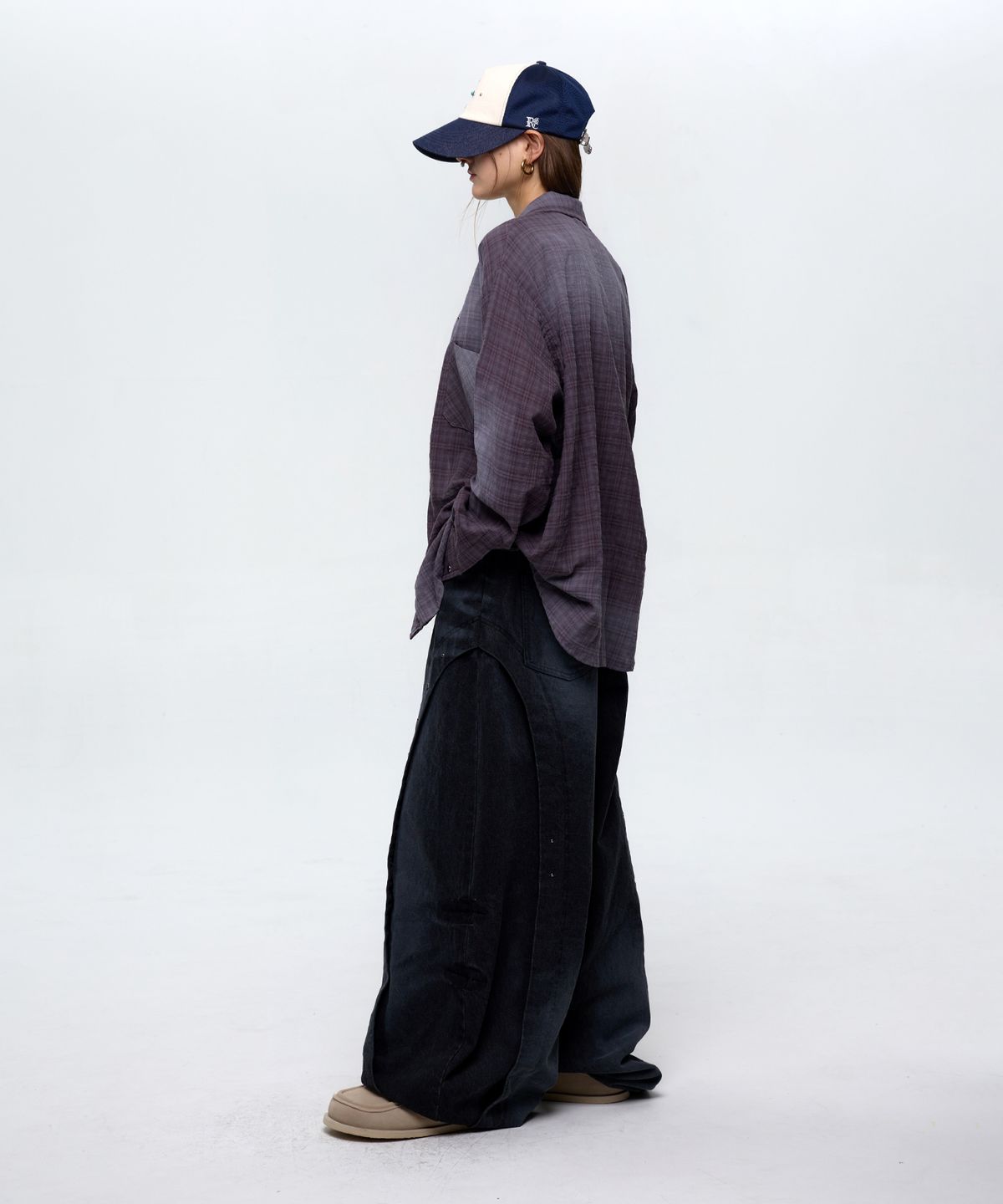 알에스에스씨(RSSC) CURVED INCISION BALLOON DENIM PANTS - BLACK