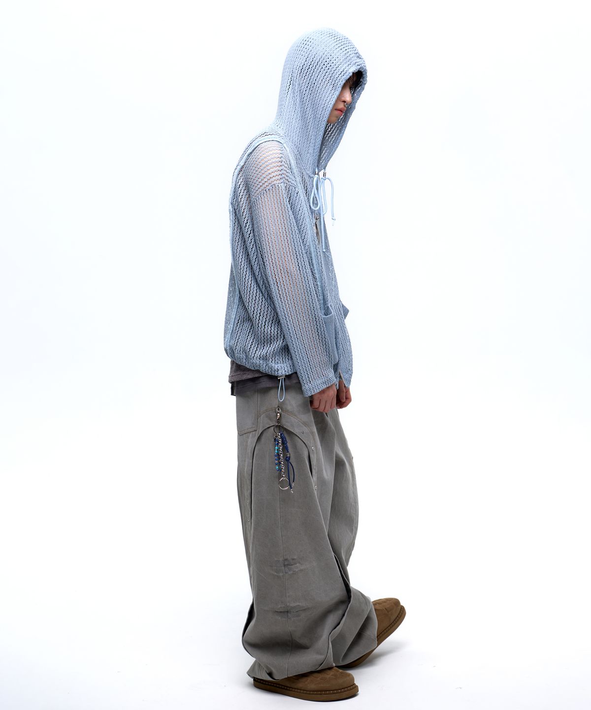 알에스에스씨(RSSC) CURVED INCISION BALLOON DENIM PANTS - GRAY