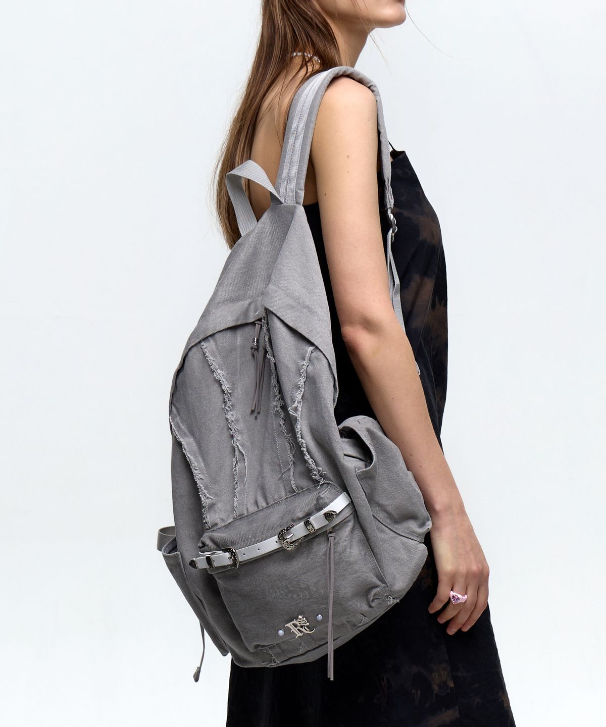 알에스에스씨(RSSC) RAW CUT DENIM BACKPACK - GRAY