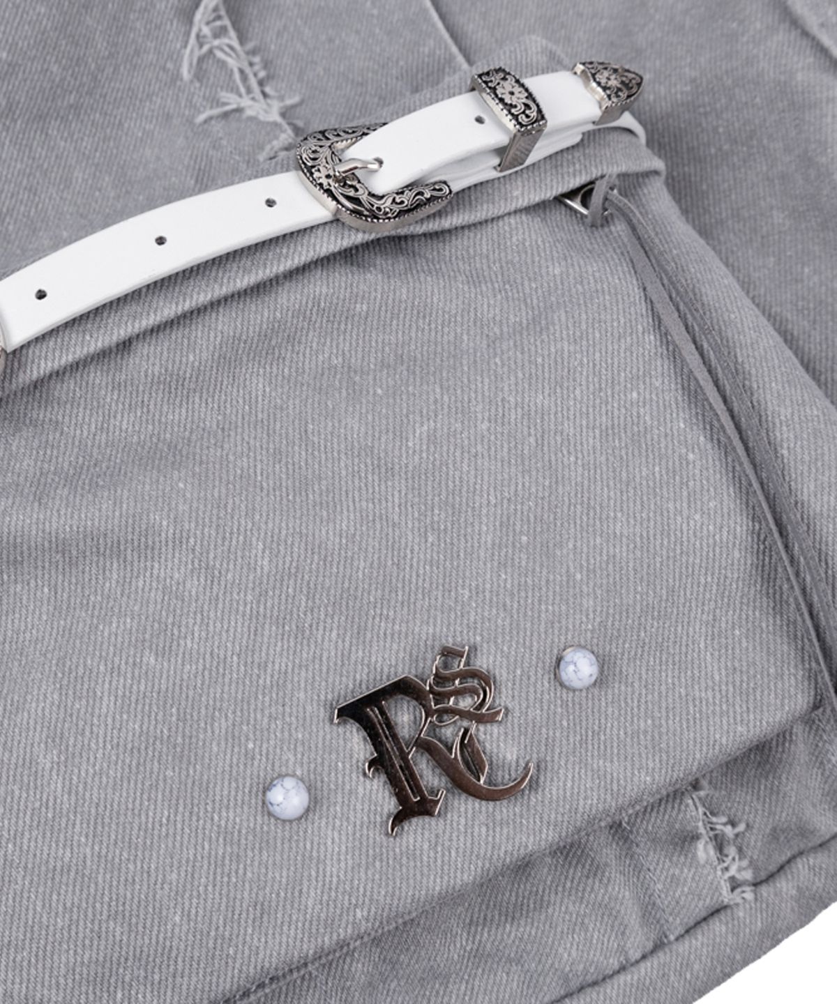 알에스에스씨(RSSC) RAW CUT DENIM BACKPACK - GRAY
