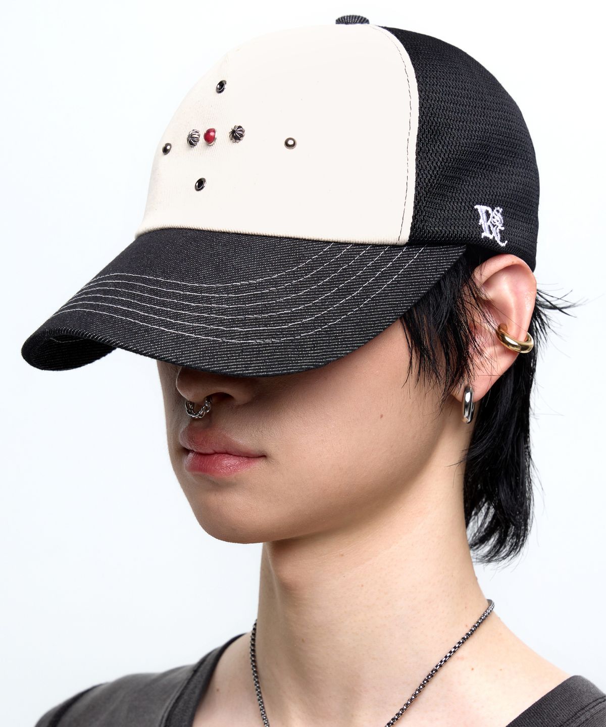 알에스에스씨(RSSC) WESTERN RIVET MESH CAP - BLACK/IVORY