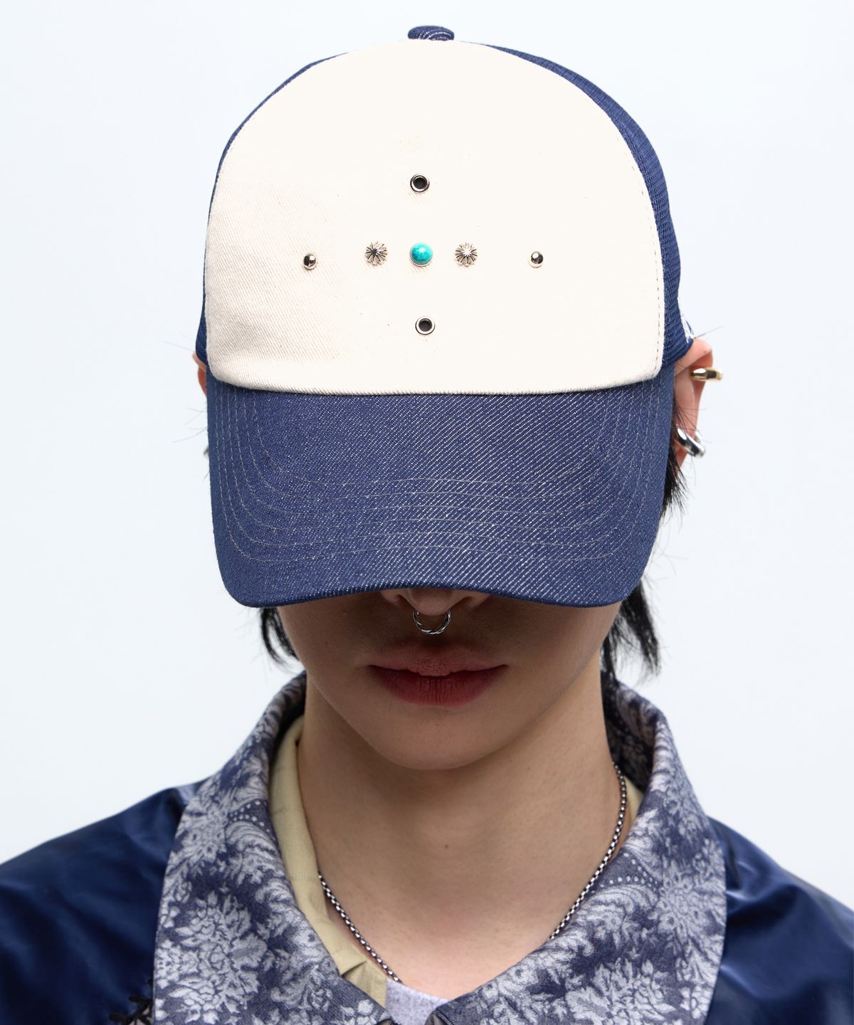 알에스에스씨(RSSC) WESTERN RIVET MESH CAP - DENIM/IVORY