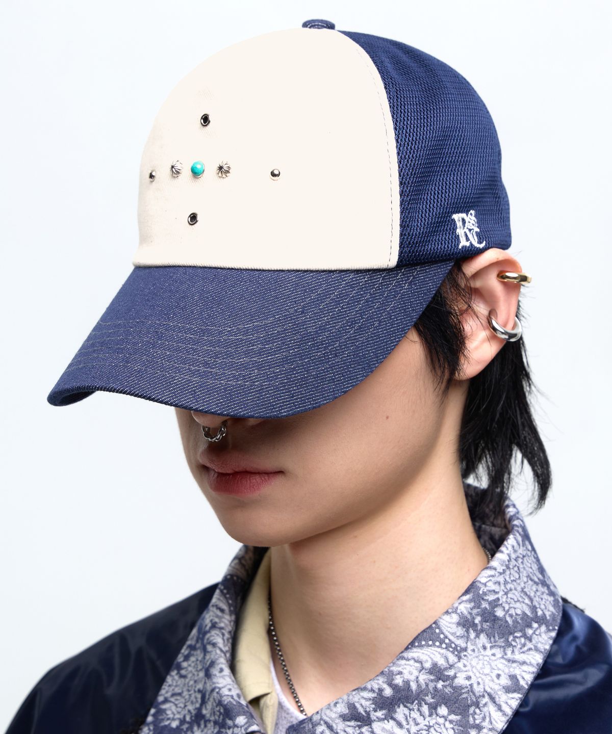 알에스에스씨(RSSC) WESTERN RIVET MESH CAP - DENIM/IVORY