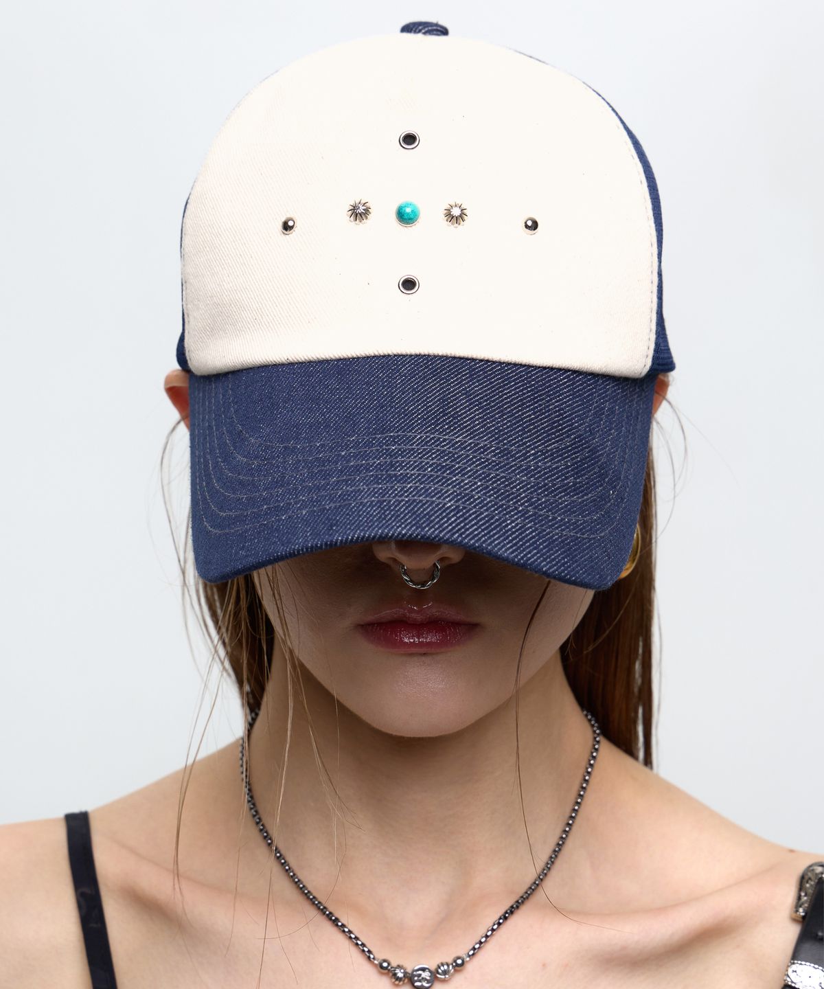 알에스에스씨(RSSC) WESTERN RIVET MESH CAP - DENIM/IVORY