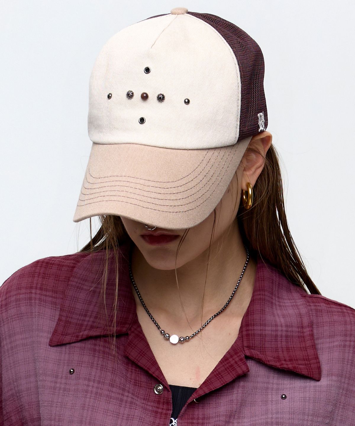 알에스에스씨(RSSC) WESTERN RIVET MESH CAP - BROWN/BEIGE