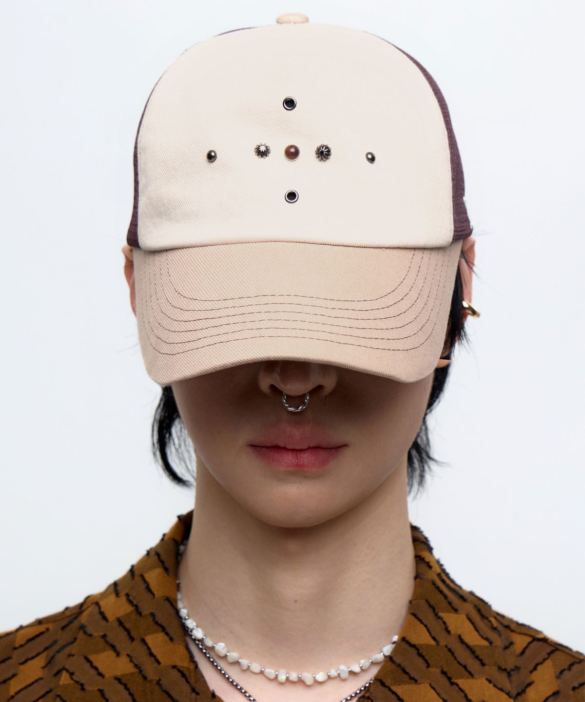 알에스에스씨(RSSC) WESTERN RIVET MESH CAP - BROWN/BEIGE