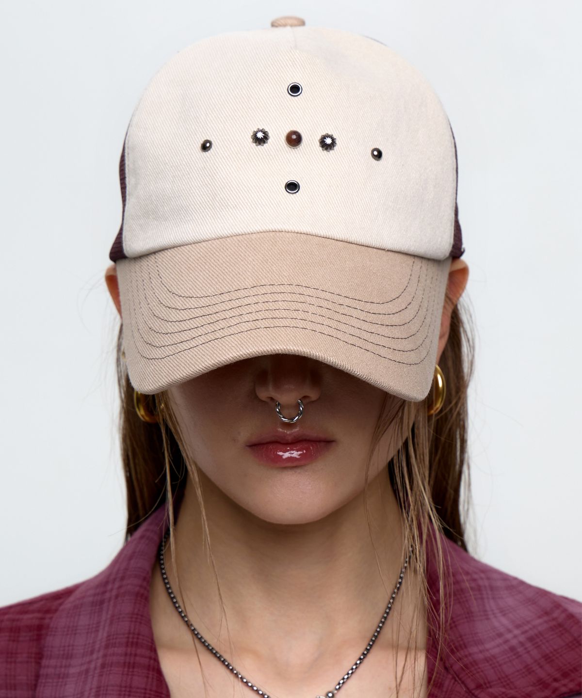 알에스에스씨(RSSC) WESTERN RIVET MESH CAP - BROWN/BEIGE