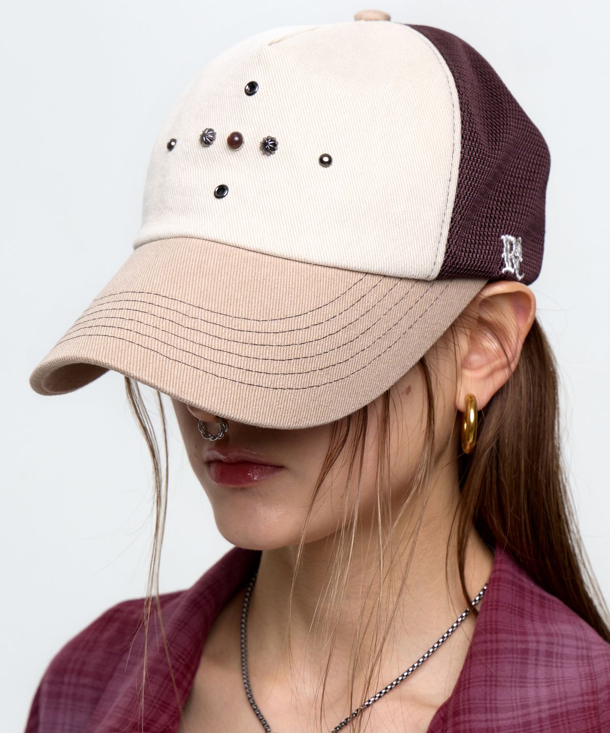 알에스에스씨(RSSC) WESTERN RIVET MESH CAP - BROWN/BEIGE