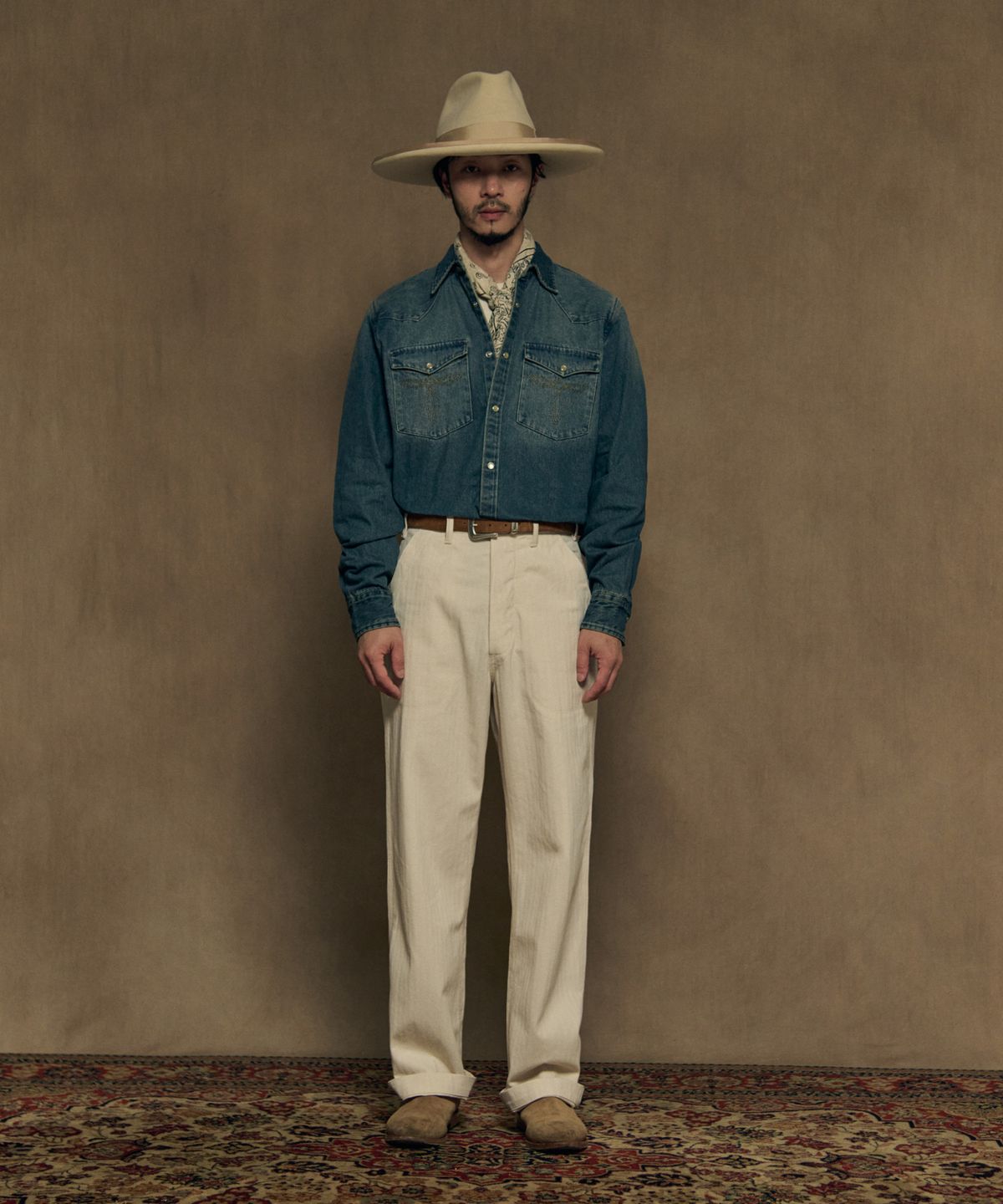 브론슨(BRONSON) 1950s Slub Denim Western Shirt