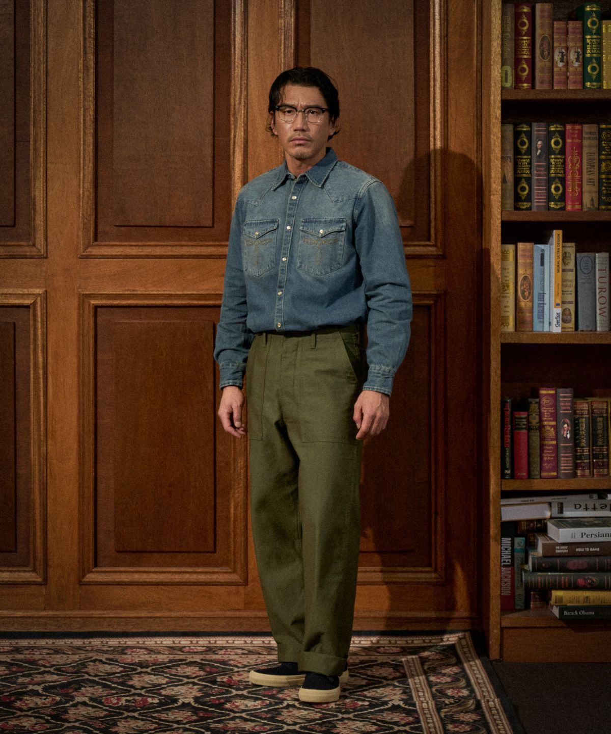 브론슨(BRONSON) 1950s Slub Denim Western Shirt