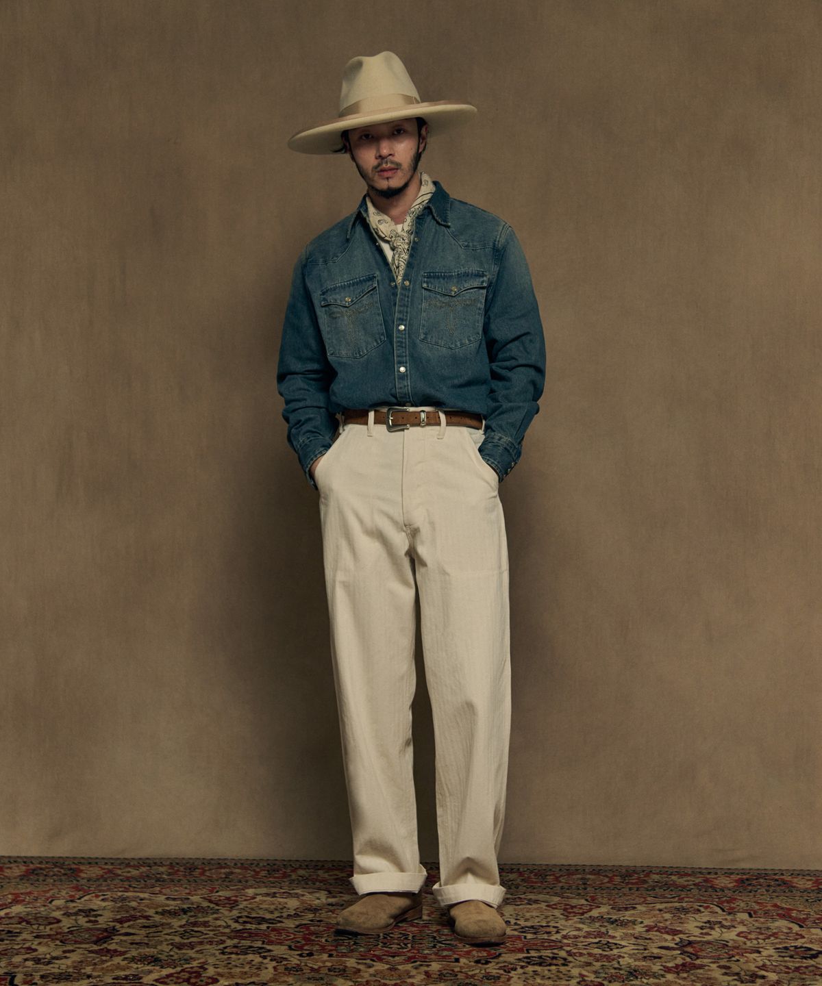 브론슨(BRONSON) 1950s Slub Denim Western Shirt