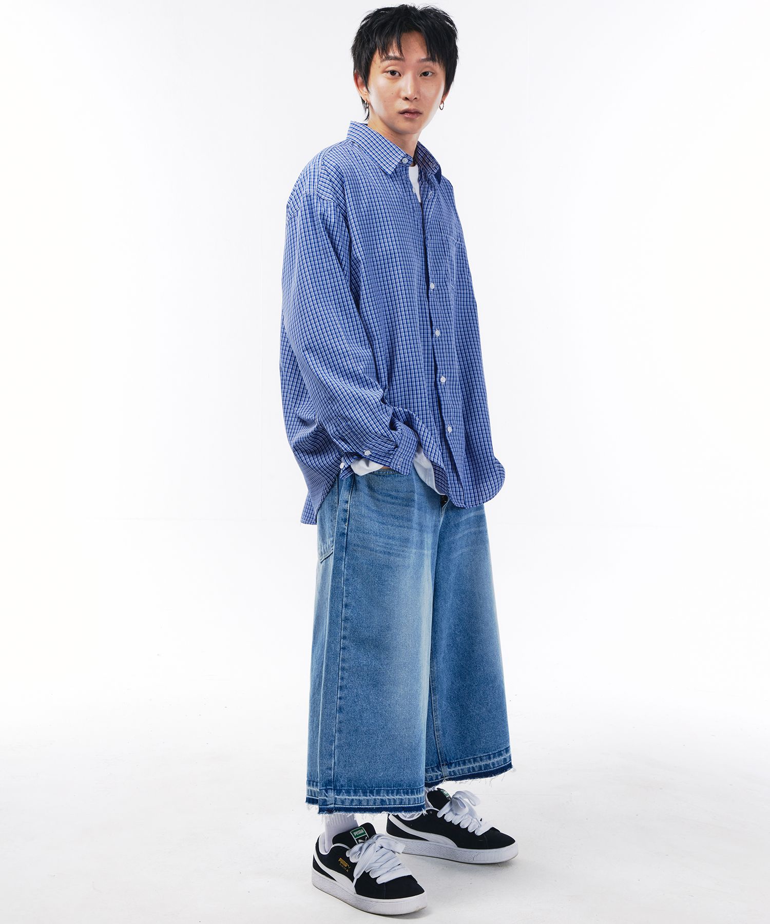 ハーフ・ショートパンツ Catwashing Brush Bermuda Denim Pants Light Blue MUSINSA | SCALLYWAG Catwashing Brush Bermuda Denim Pants