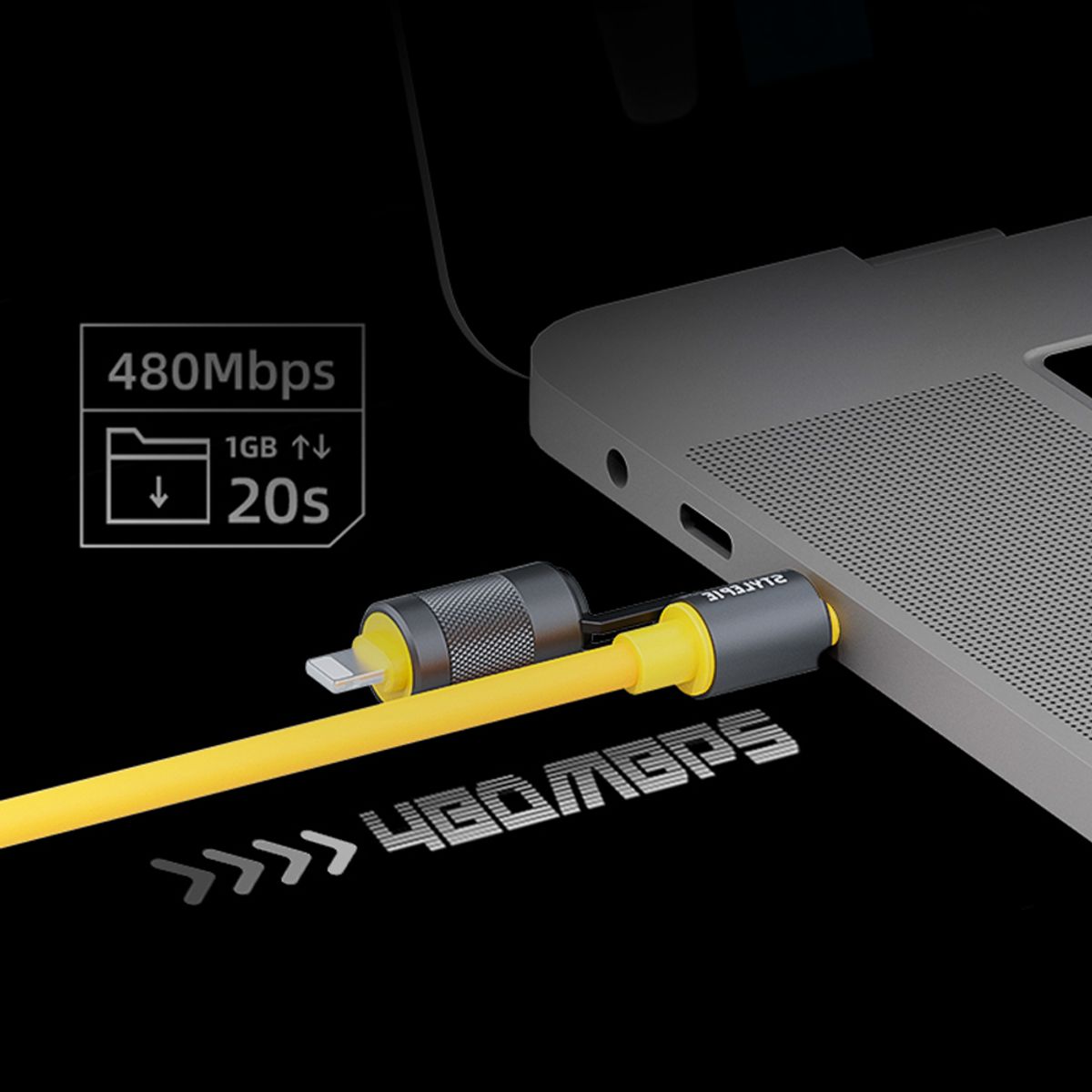 지클랜(GCLAN) 스타일파이 4in1 초고속 충전 케이블  240W 1.5M 480Mbps 데이터 전송 코일타입