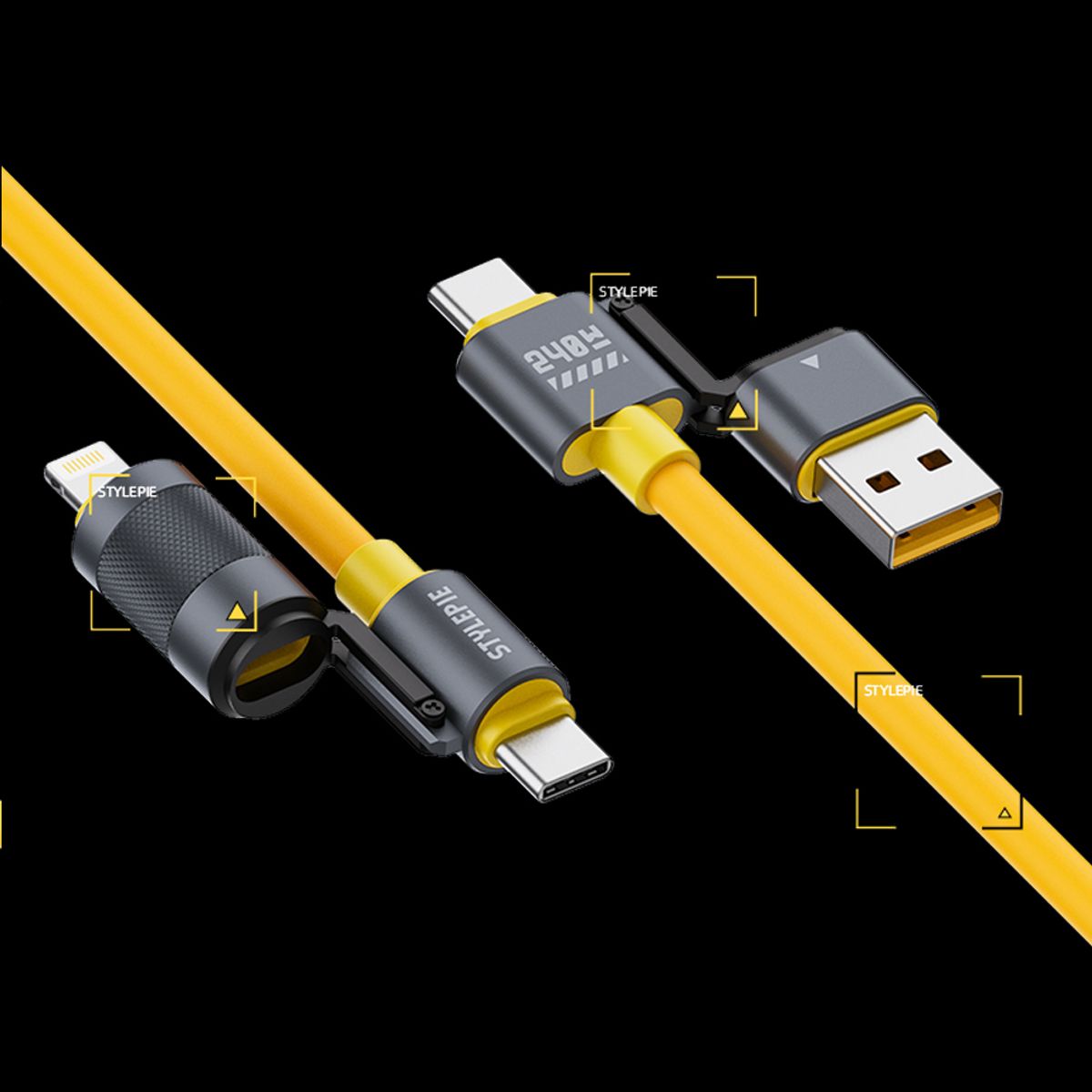 지클랜(GCLAN) 스타일파이 4in1 초고속 충전 케이블  240W 1.5M 480Mbps 데이터 전송 코일타입