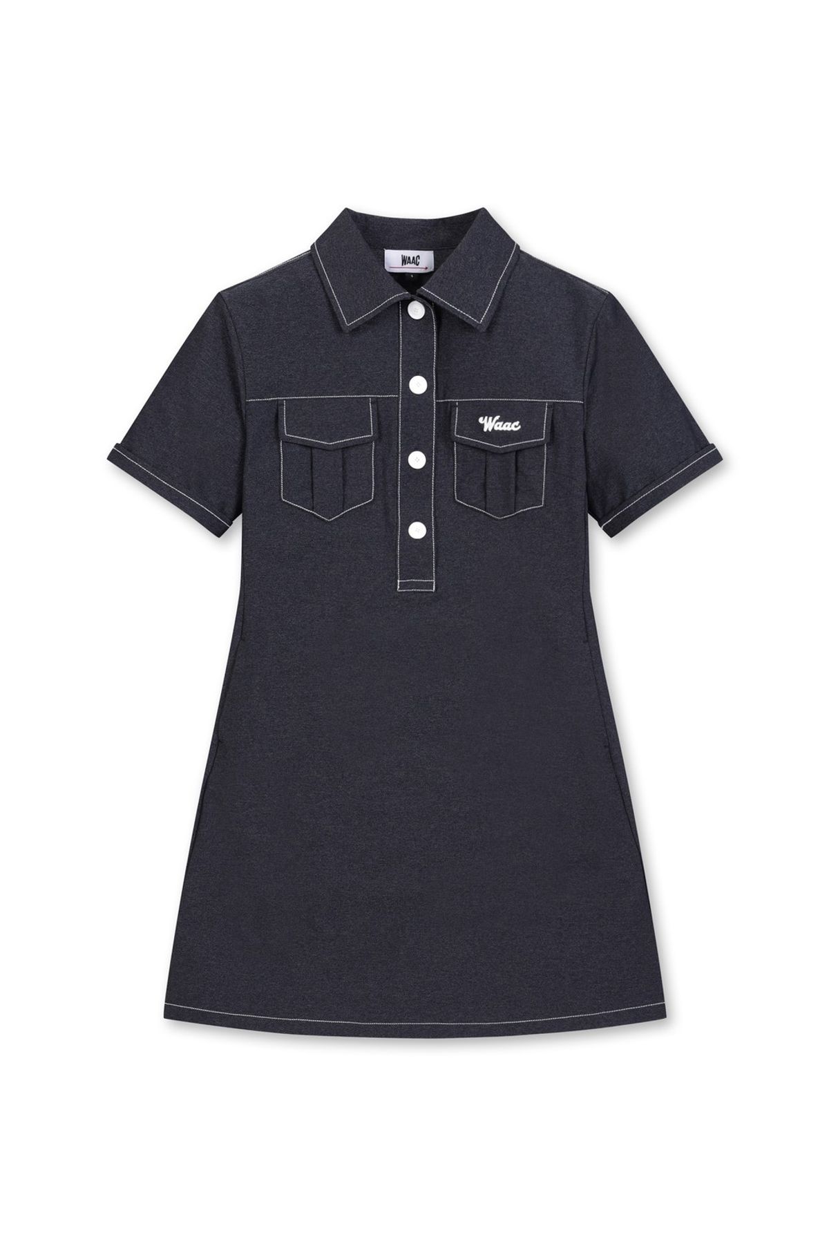 왁(WAAC) Women Denim Print Jersey Dress_WWTBS25110NYX