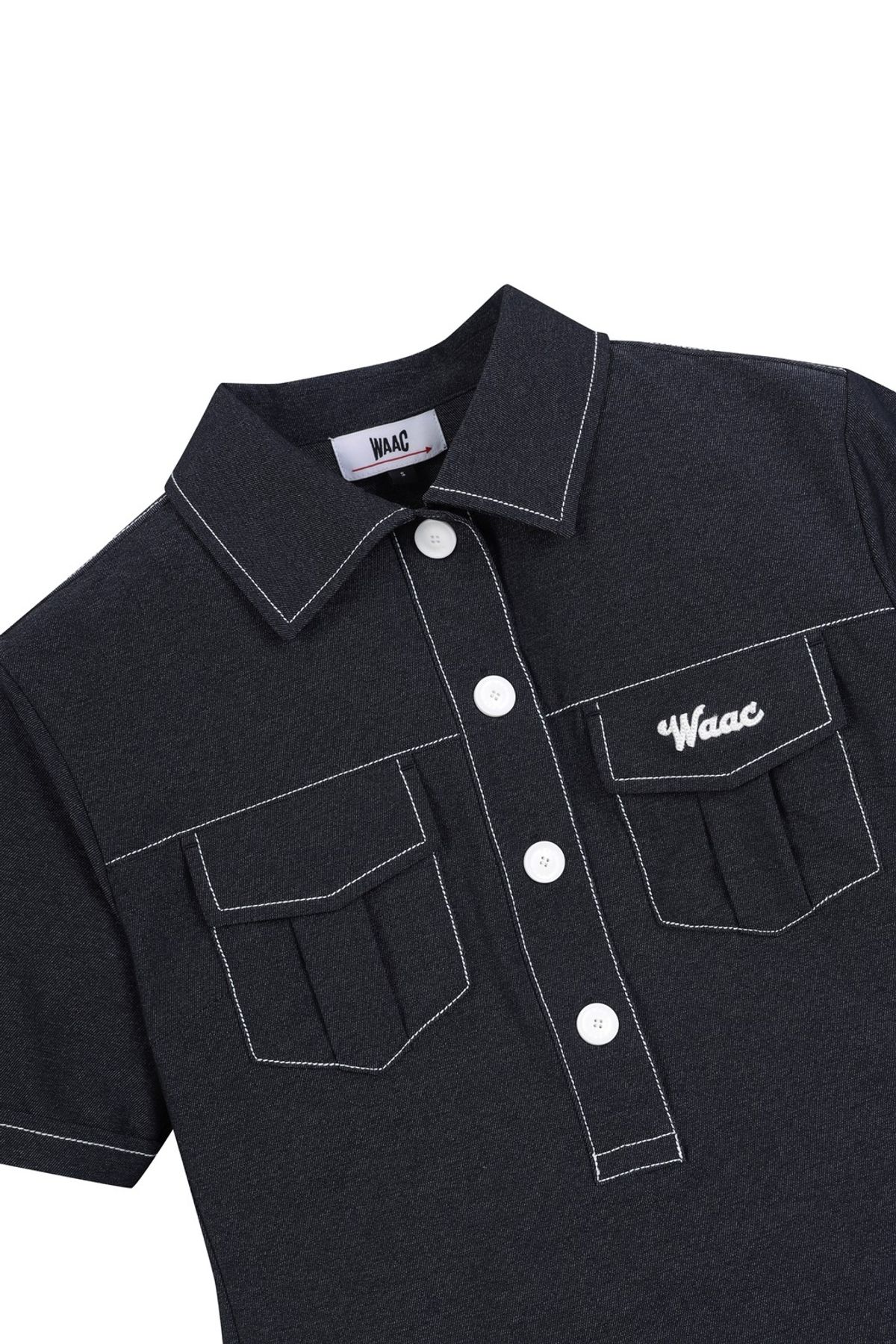 왁(WAAC) Women Denim Print Jersey Dress_WWTBS25110NYX