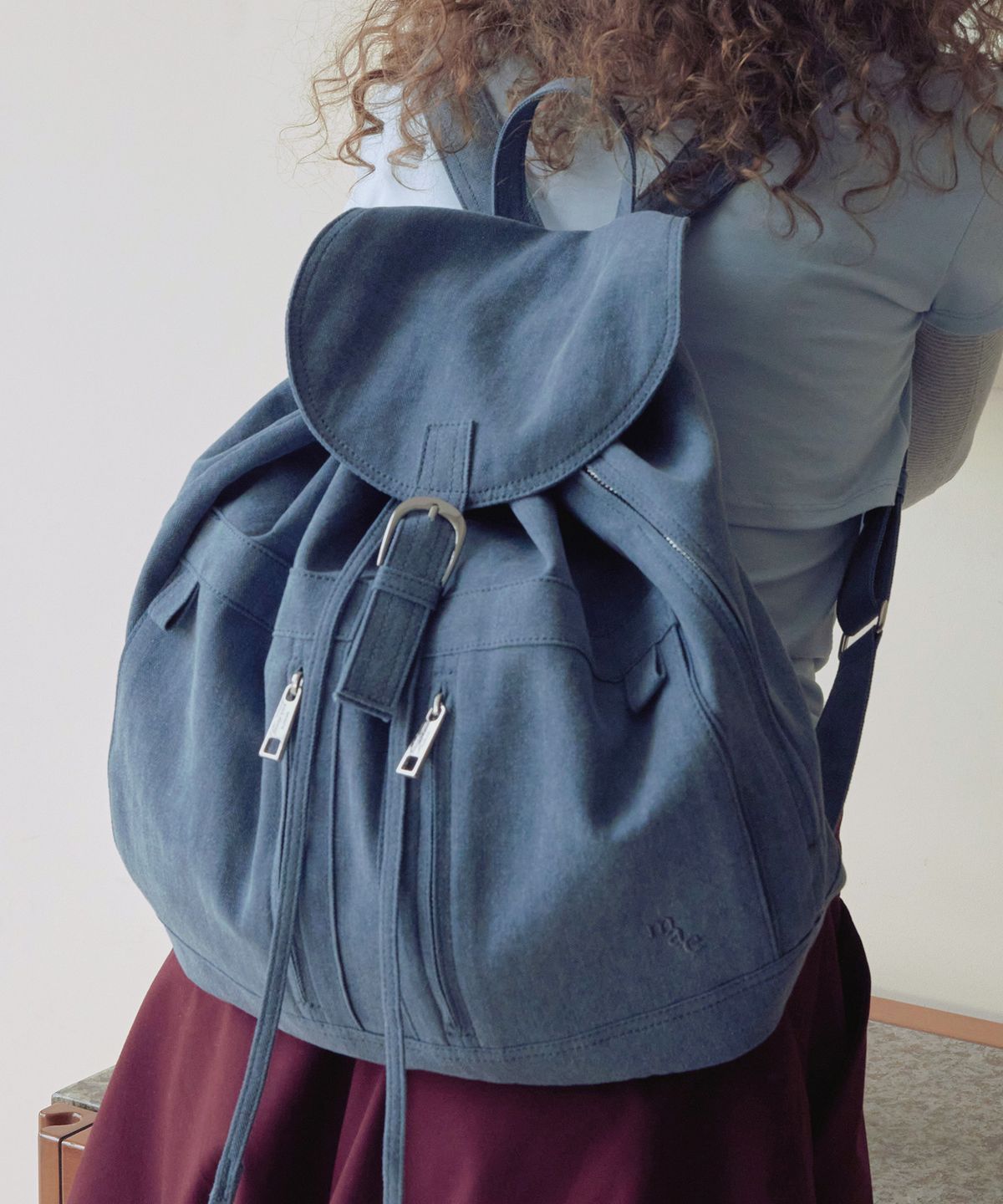 무쿠앤에보니(MUCU AND EBONY) Notting Herringbone Backpack _ Navy