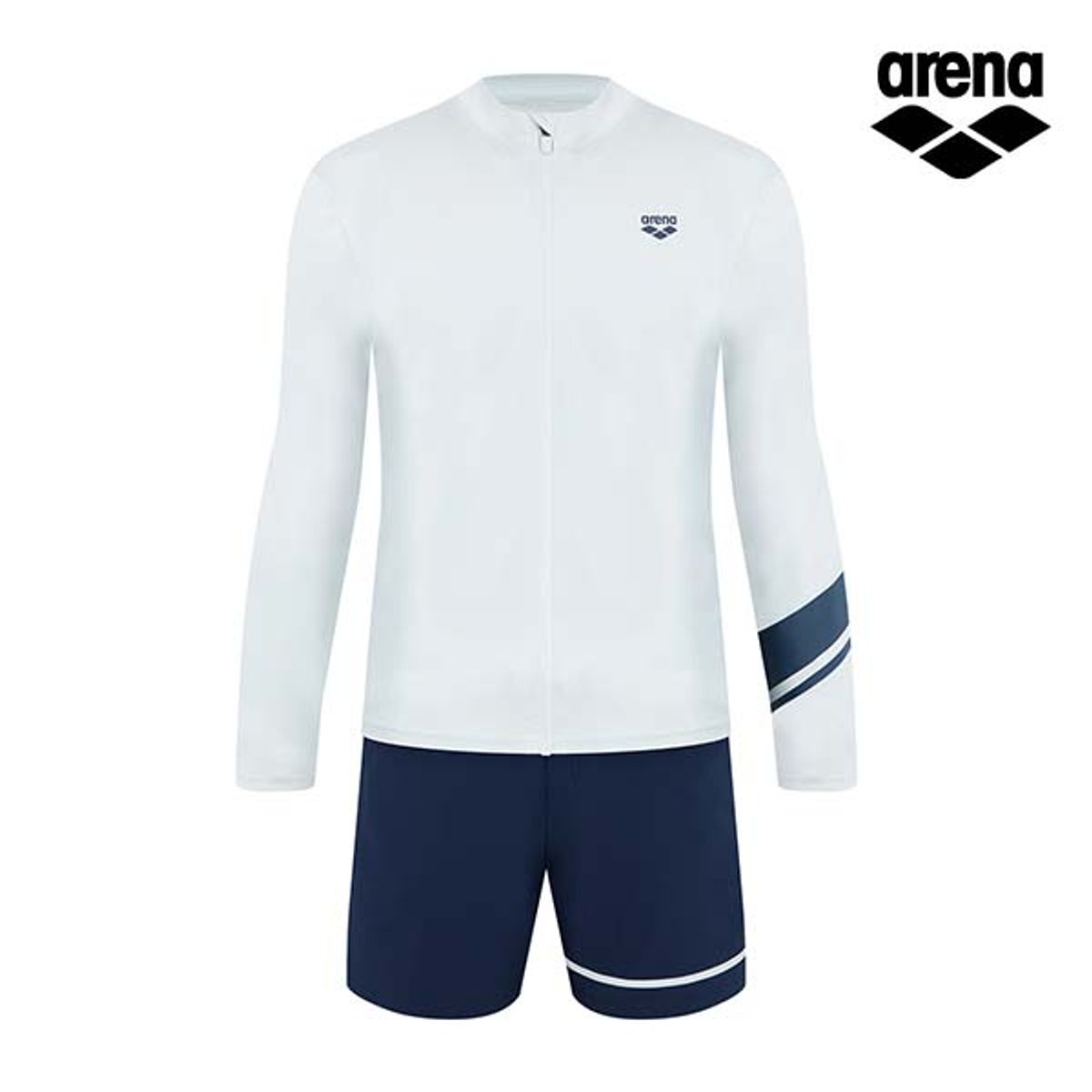 아레나(ARENA) 에센스 레귤러핏 집업 래쉬가드 세트 A5BM1PC05GRY