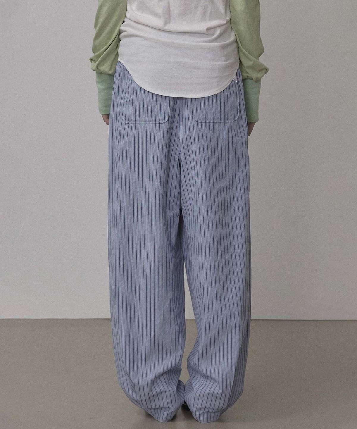 스컬프터(SCULPTOR) Bed To Go Pintuck Pants Blue Stripe