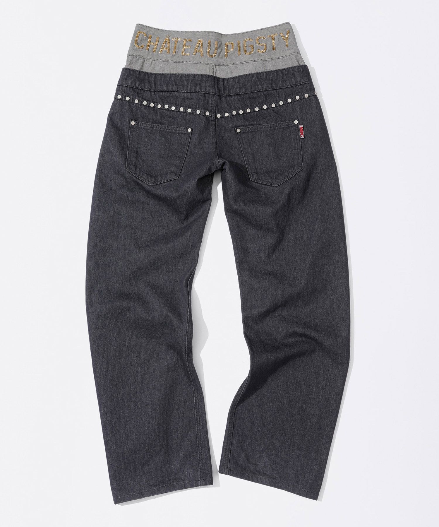 無料配送 ◆ Sculptor ◆ Beaded Layered Denim Pants Beaded Layered Denim Pants Nonfade Gray – Sculptor