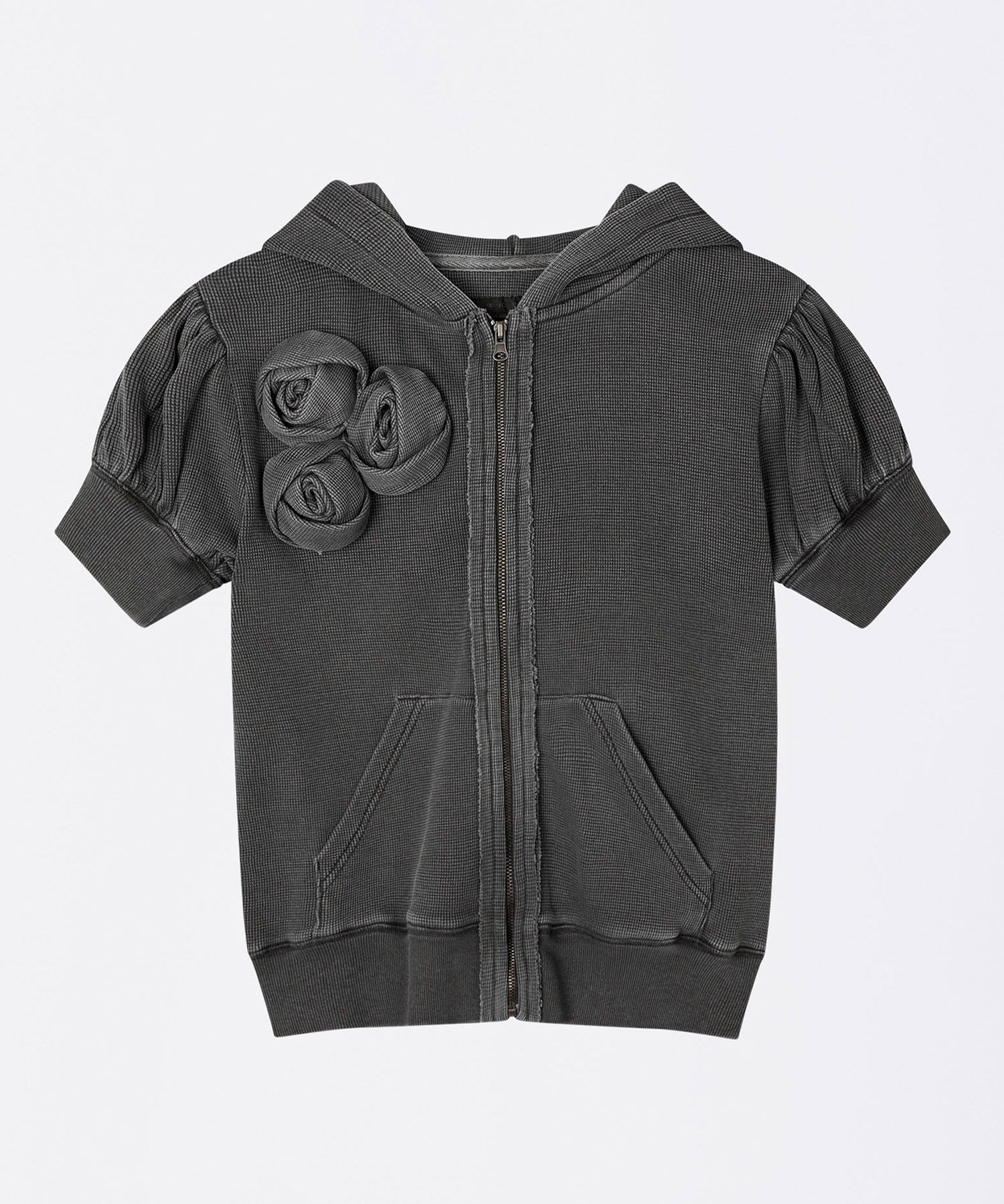 MUSINSA | SCULPTOR Washed Rose Hoodie Zip-Up Charcoal