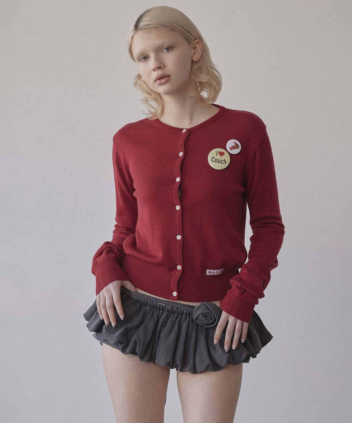 스컬프터(SCULPTOR) My Go To Cardigan Heather Red