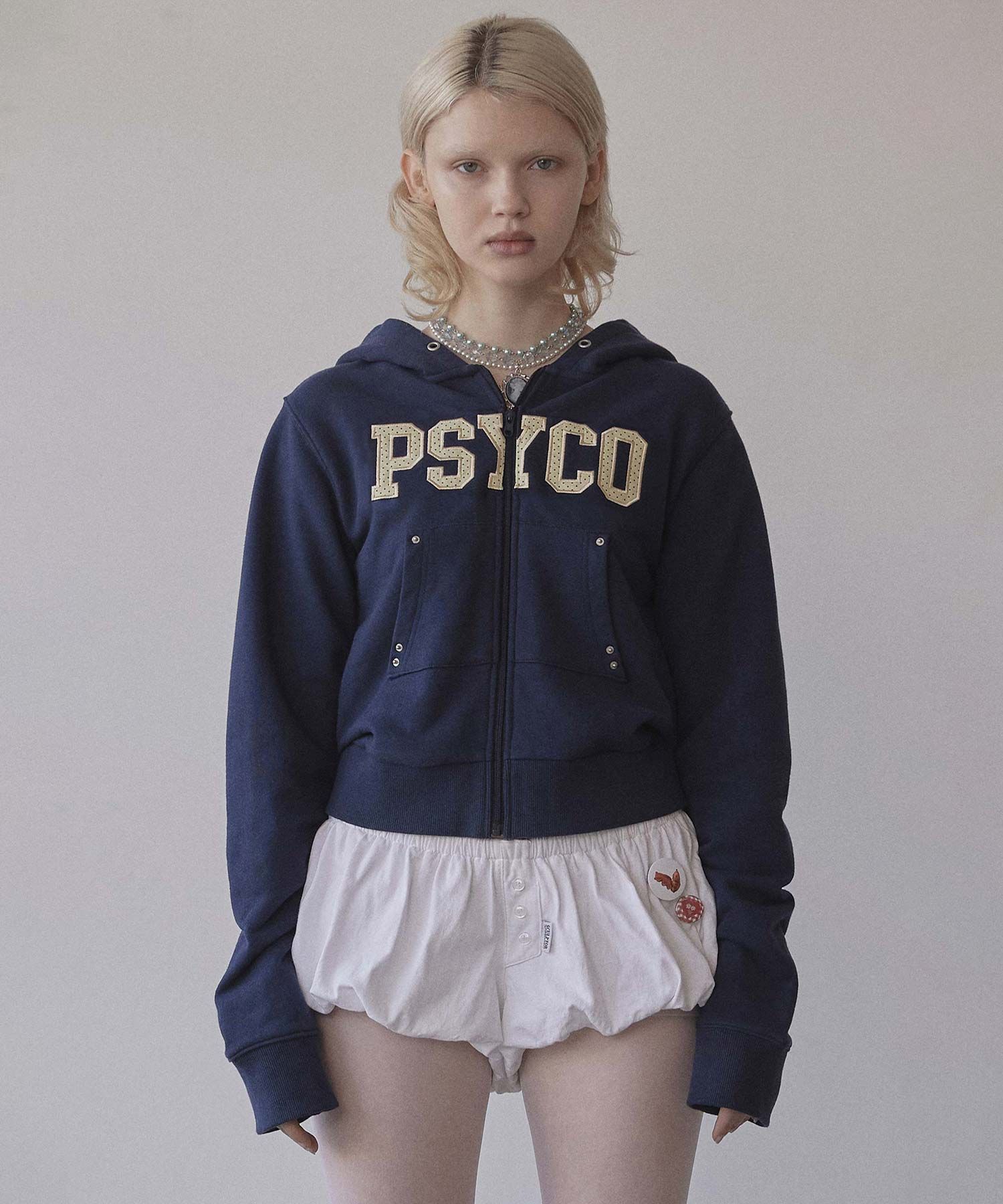 MUSINSA公式 | SCULPTOR Cottage Zip-Up Hoodie Navy