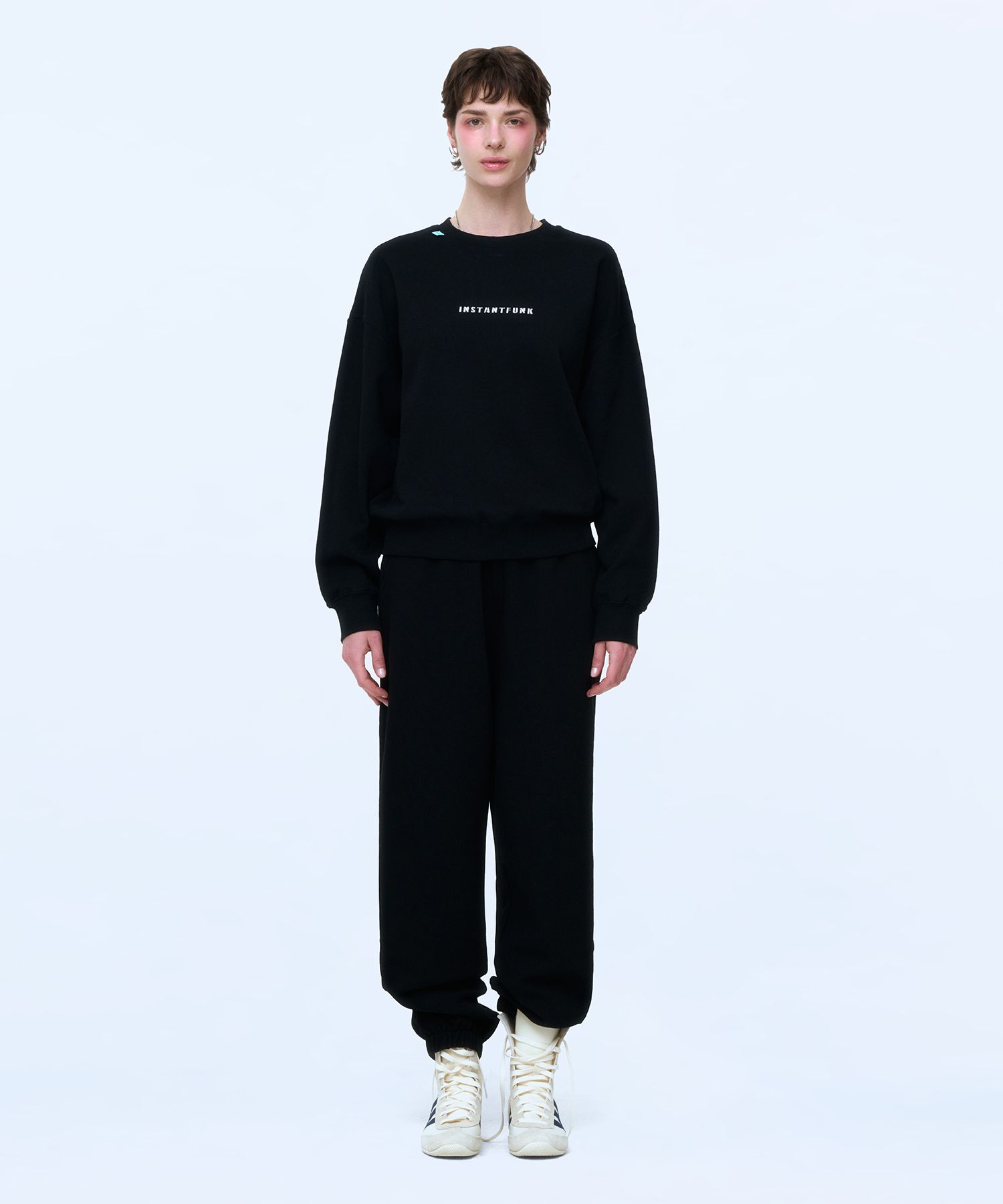 MUSINSA | INSTANTFUNK Basic Logo Sweatpants - Black