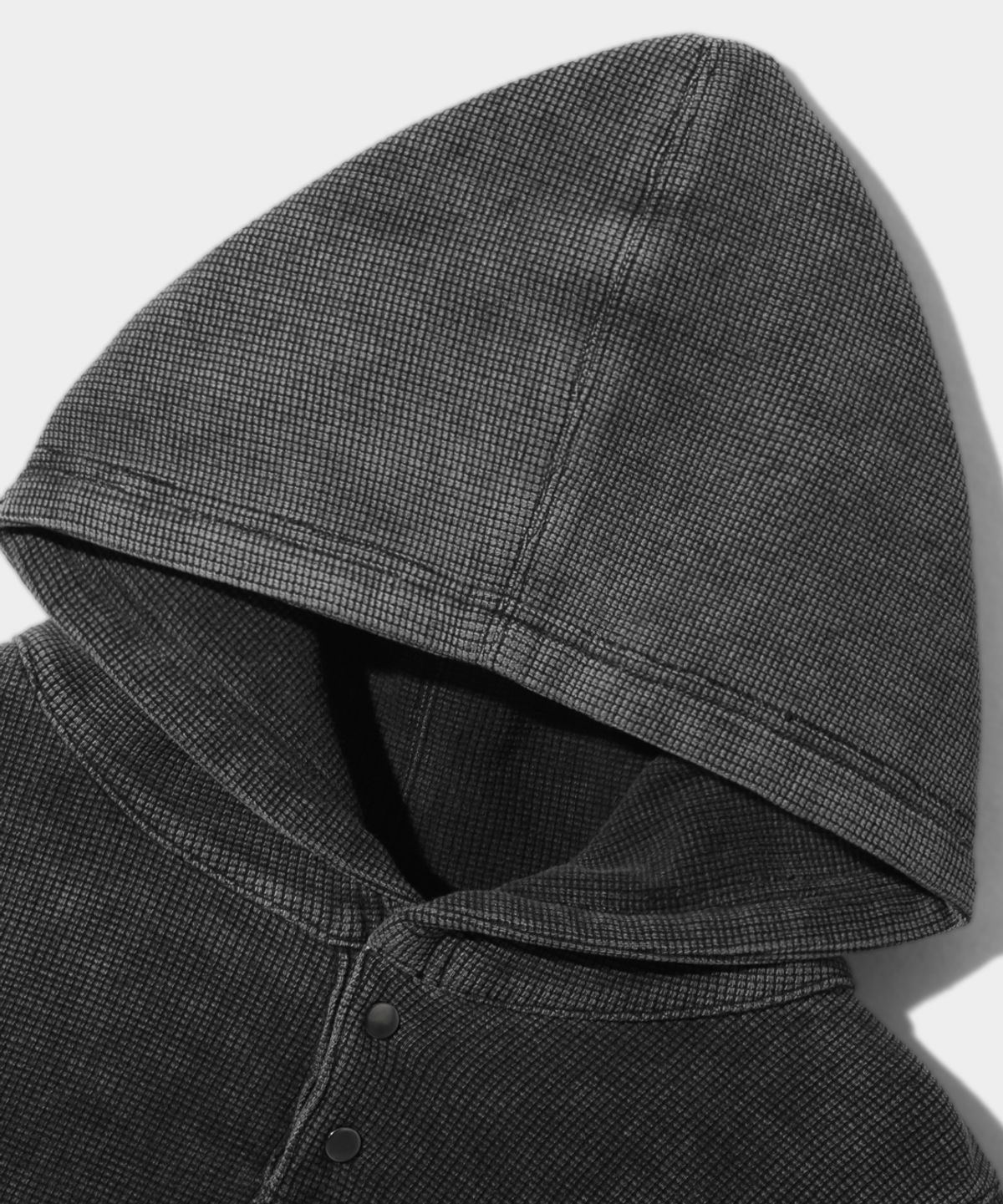 디미트리블랙(DIMITRI BLACK) 에센셜 피그먼트 와플 후드 티셔츠_차콜