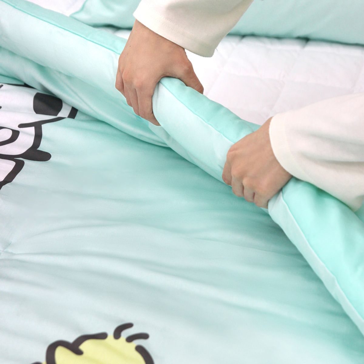 나라홈데코(NARAHOMEDECO) 산리오 포차코 사계절 순면차렵이불 커들리