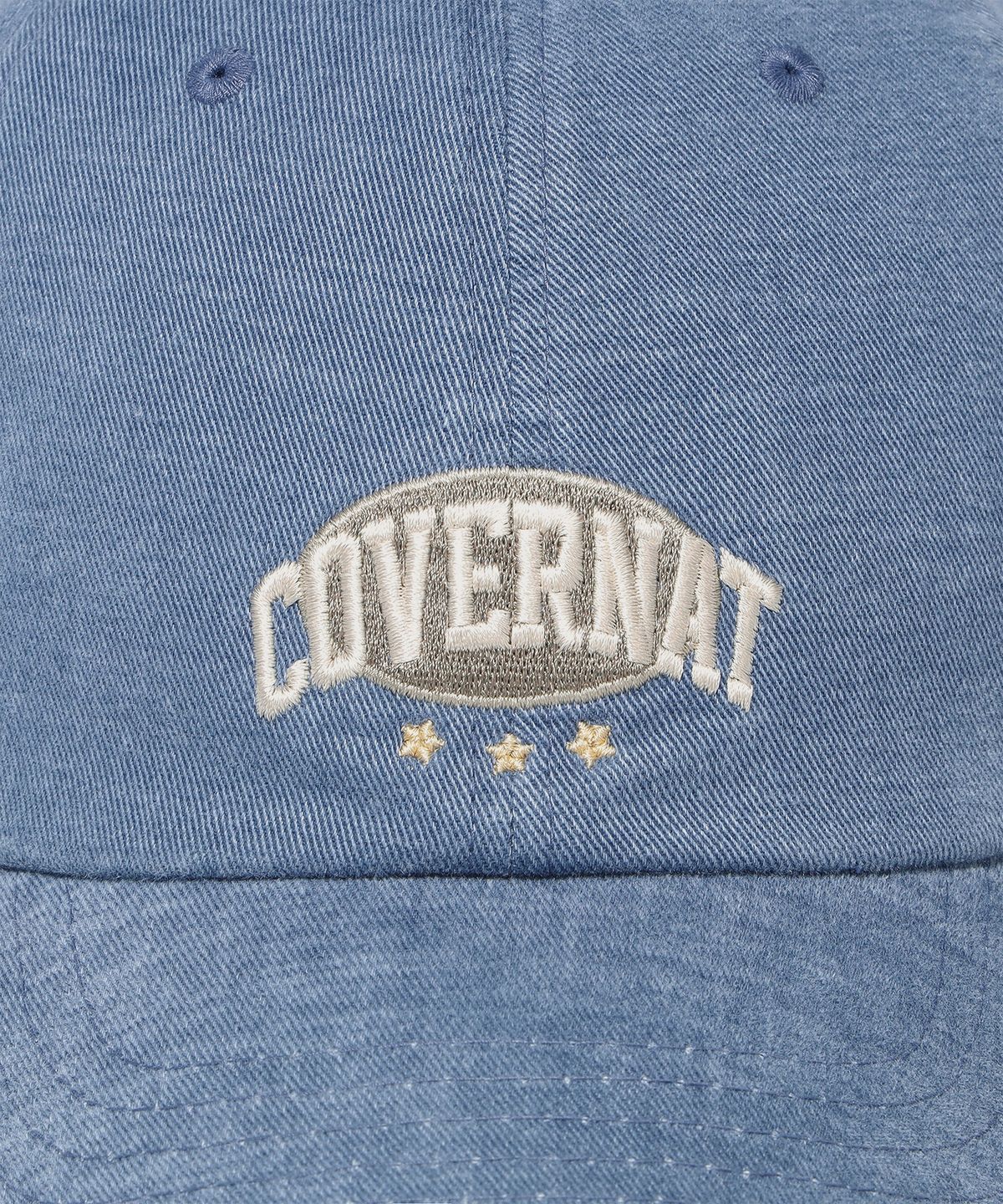 커버낫(COVERNAT) [스탠다드 핏] 아치 로고 빈티지 아트웍 볼캡 Blue