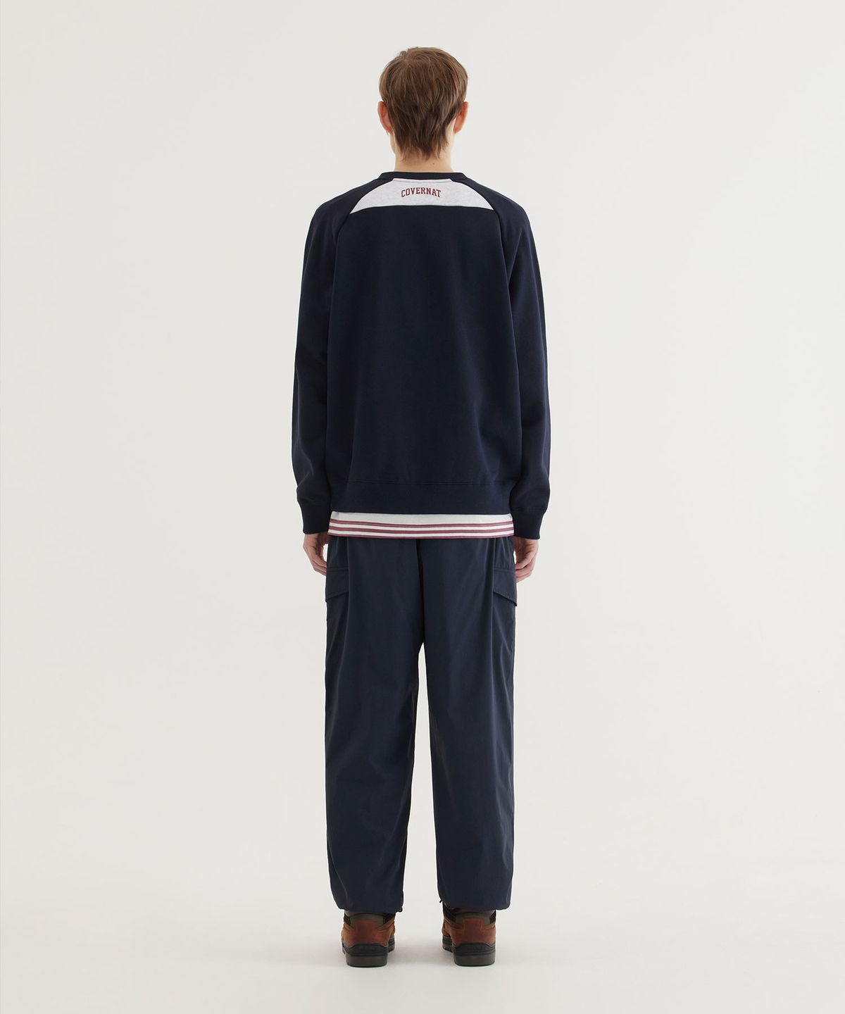 커버낫(COVERNAT) 테크 나일론 세미와이드 카고 조거 팬츠 Dark Navy