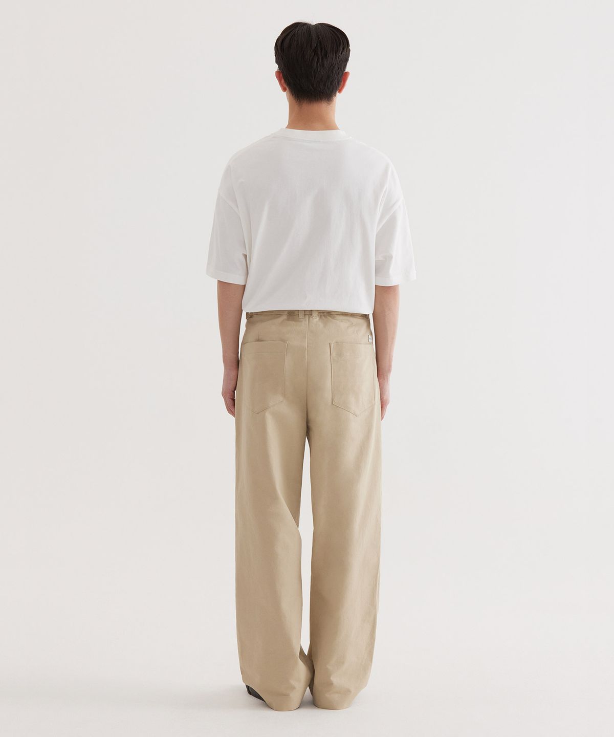 커버낫(COVERNAT) 세미와이드 코튼 벨티드 팬츠 Beige
