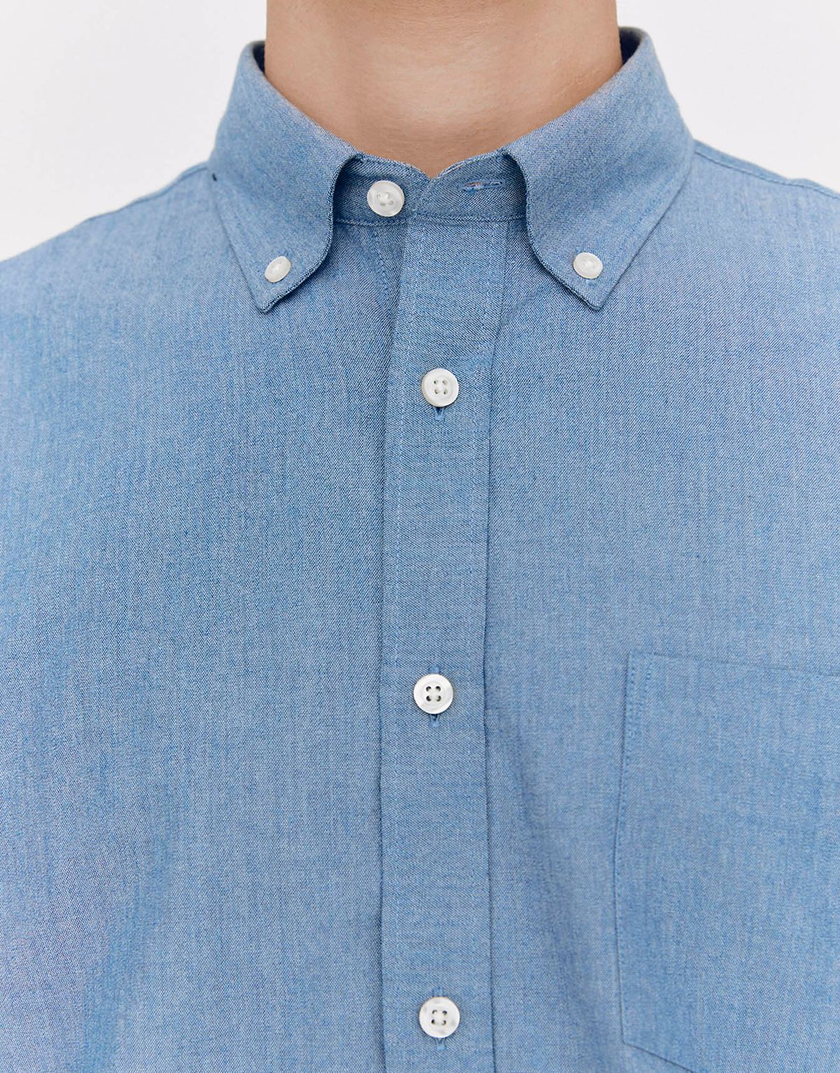 지오다노(GIORDANO) 샴브레이 셔츠 045507 [washed blue]