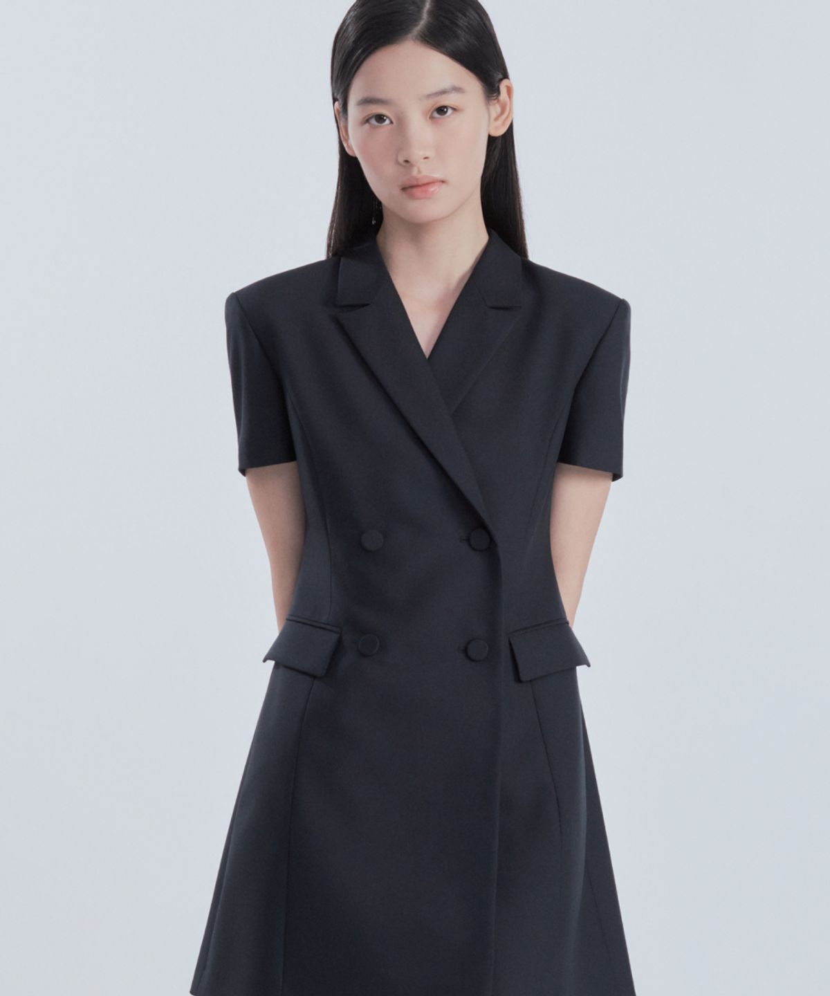마우솔레움(MAU SOLEUM) Jenn Half-Sleeve Suit Jacket Dress - Navy