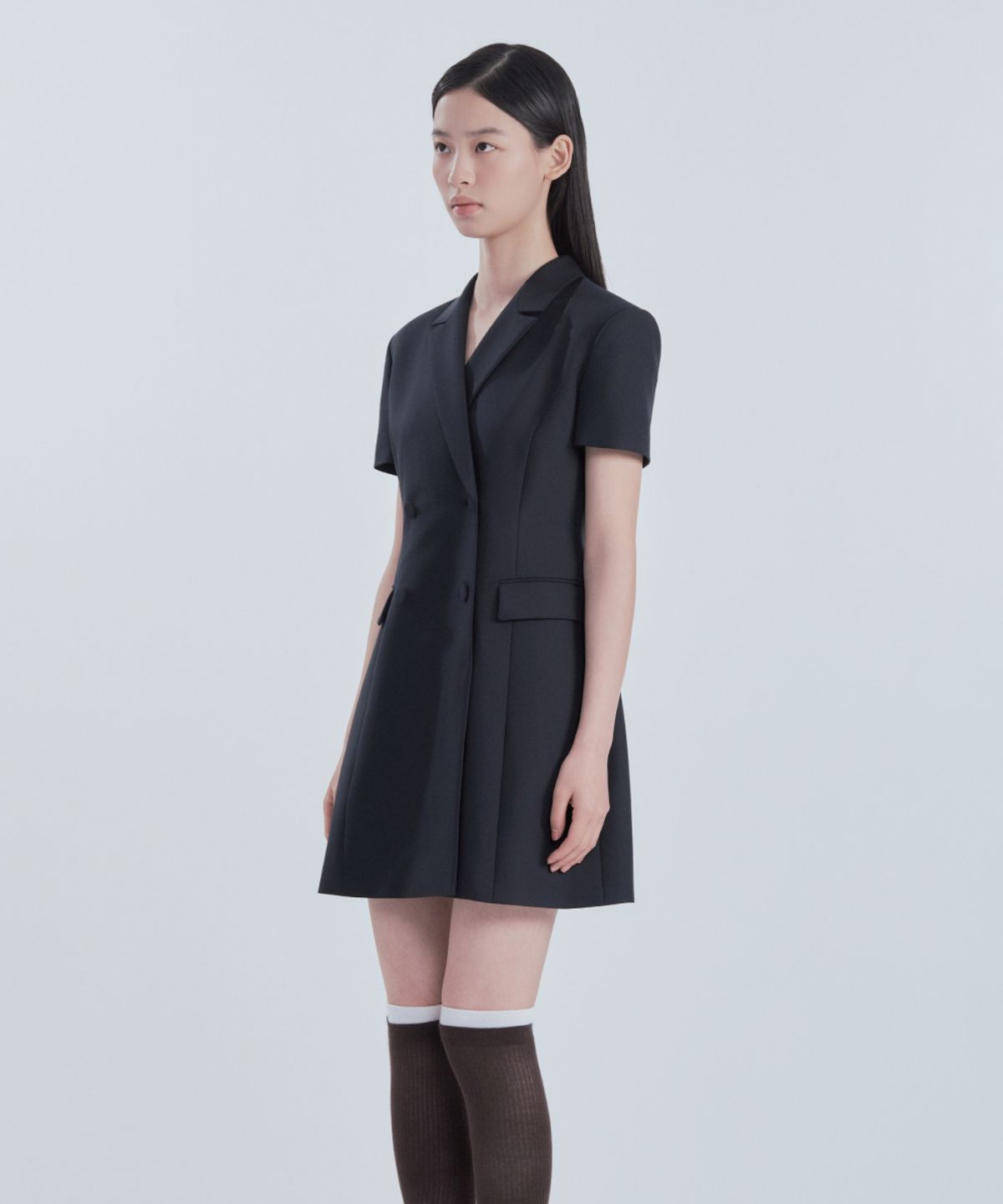 마우솔레움(MAU SOLEUM) Jenn Half-Sleeve Suit Jacket Dress - Navy