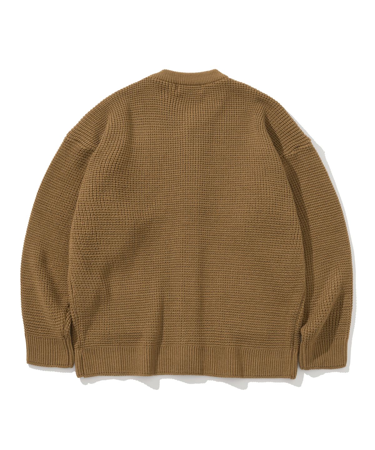 니티드(KNITTED) 안티필링 볼륨 와플 가디건 BEIGE