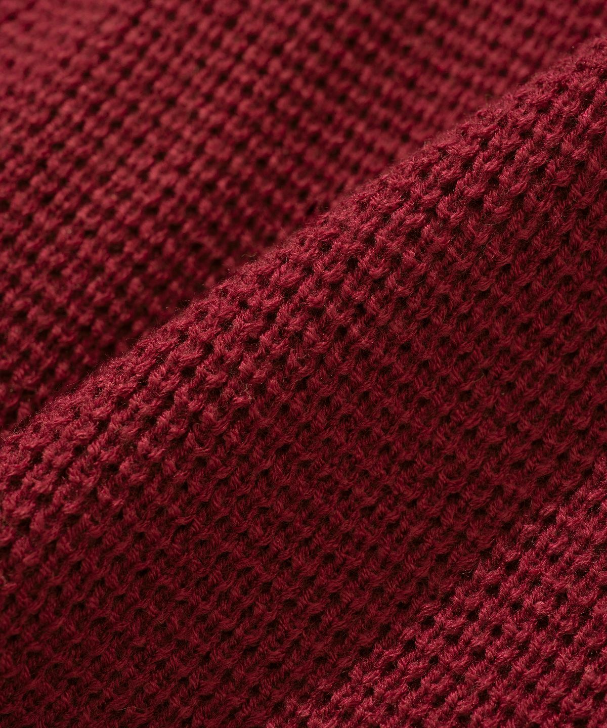 니티드(KNITTED) 안티필링 볼륨 와플 가디건 WINE